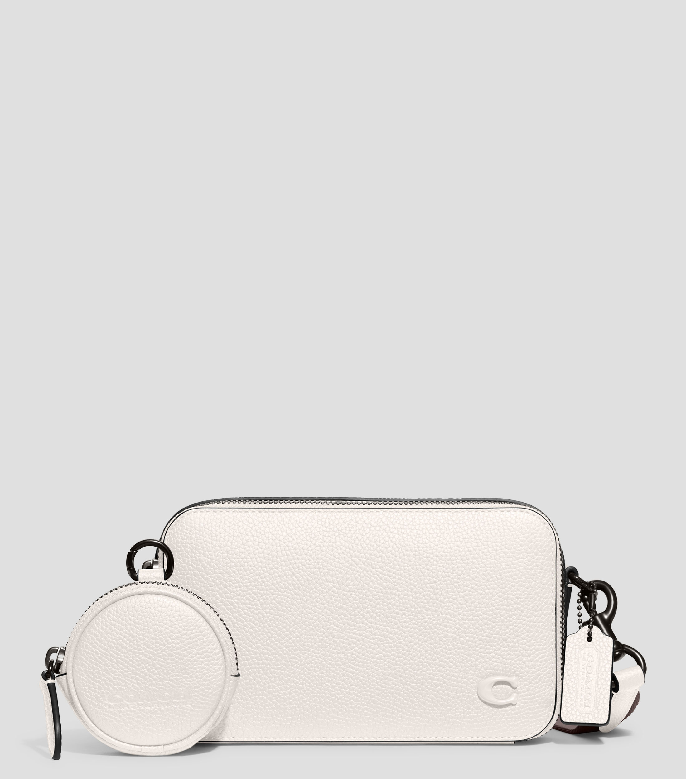 COACH: Bolso Crossbody blanco en piel Charter Slim granulado