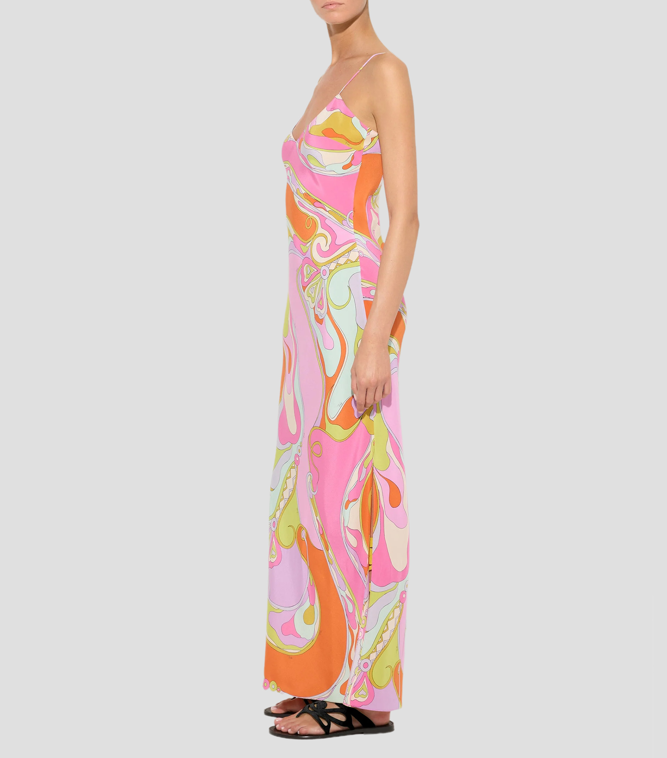 Vestido largo estampado Mujer