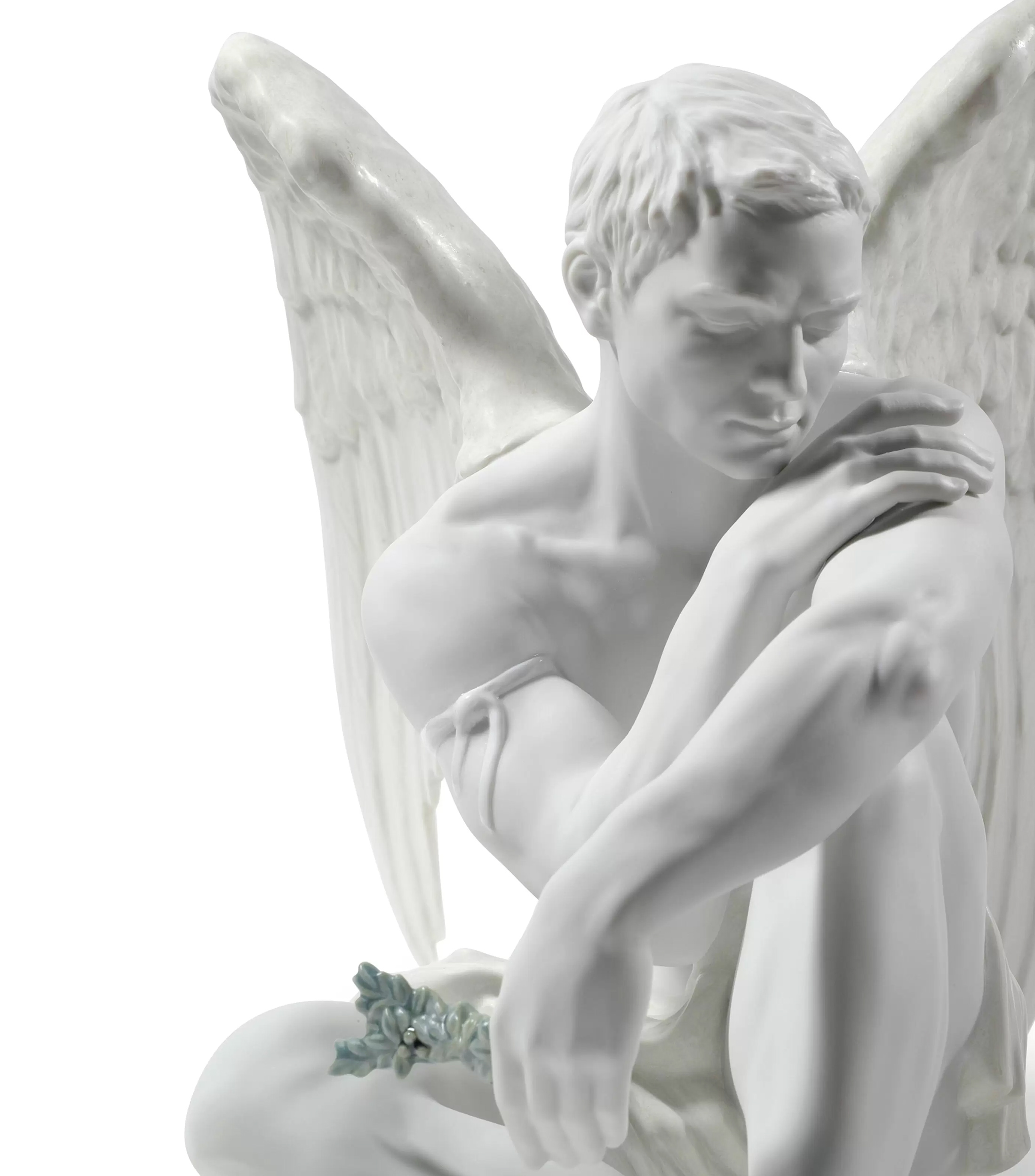Figura Decorativa Ángel Protector de Porcelana