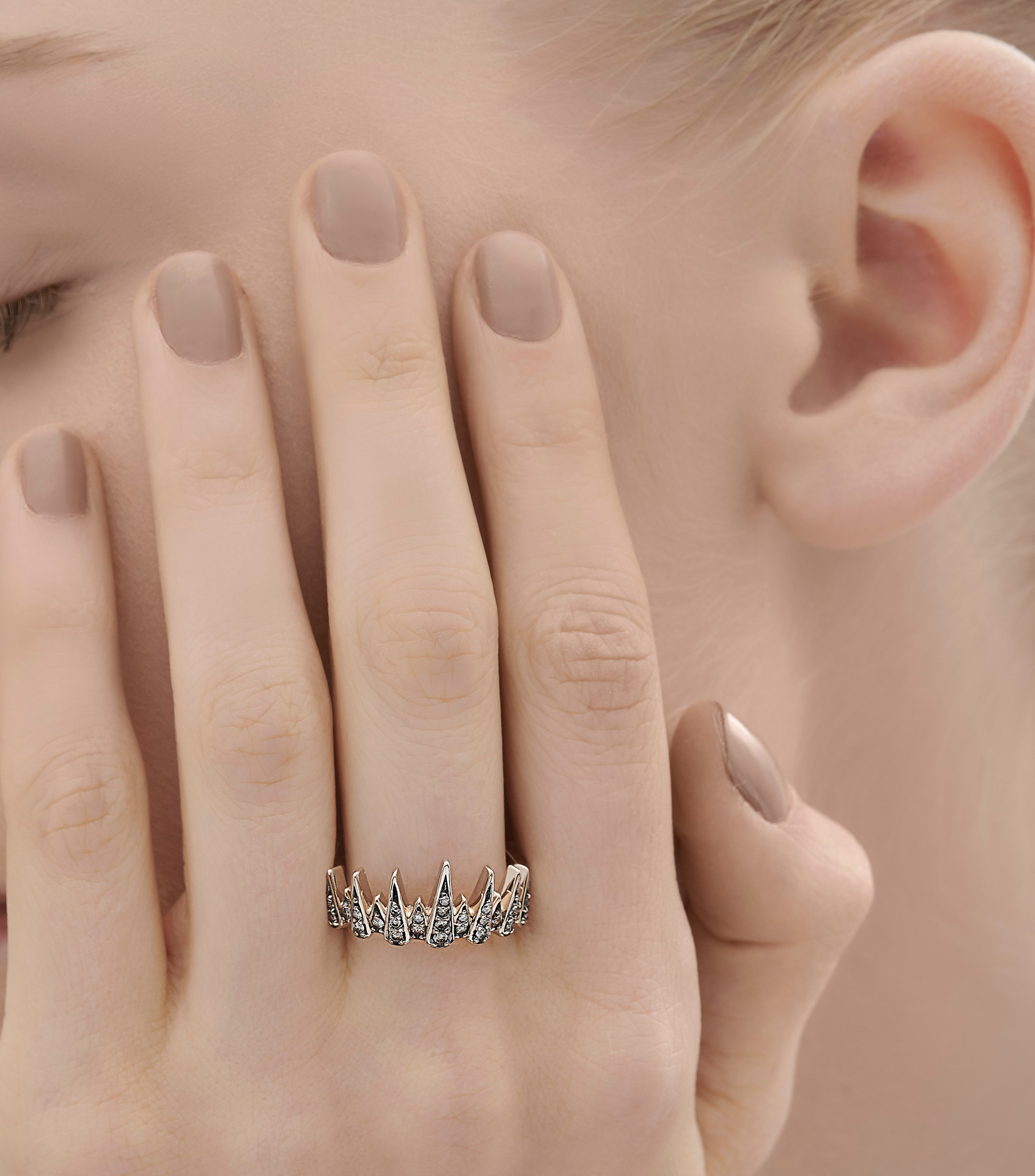 Anillo en oro de 18 kilates con diamantes Pearls of Genesis Mujer
