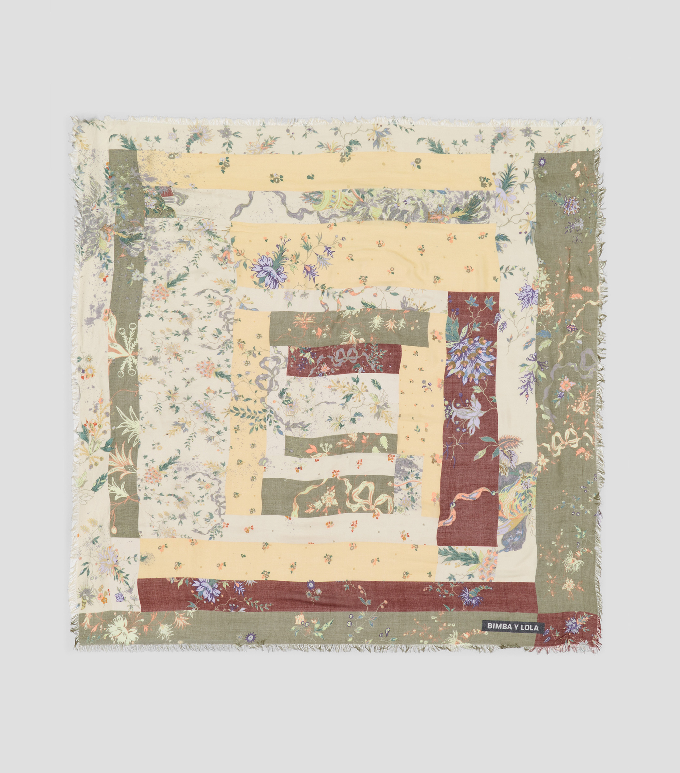 Chal patchwork romantic flowers Mujer
