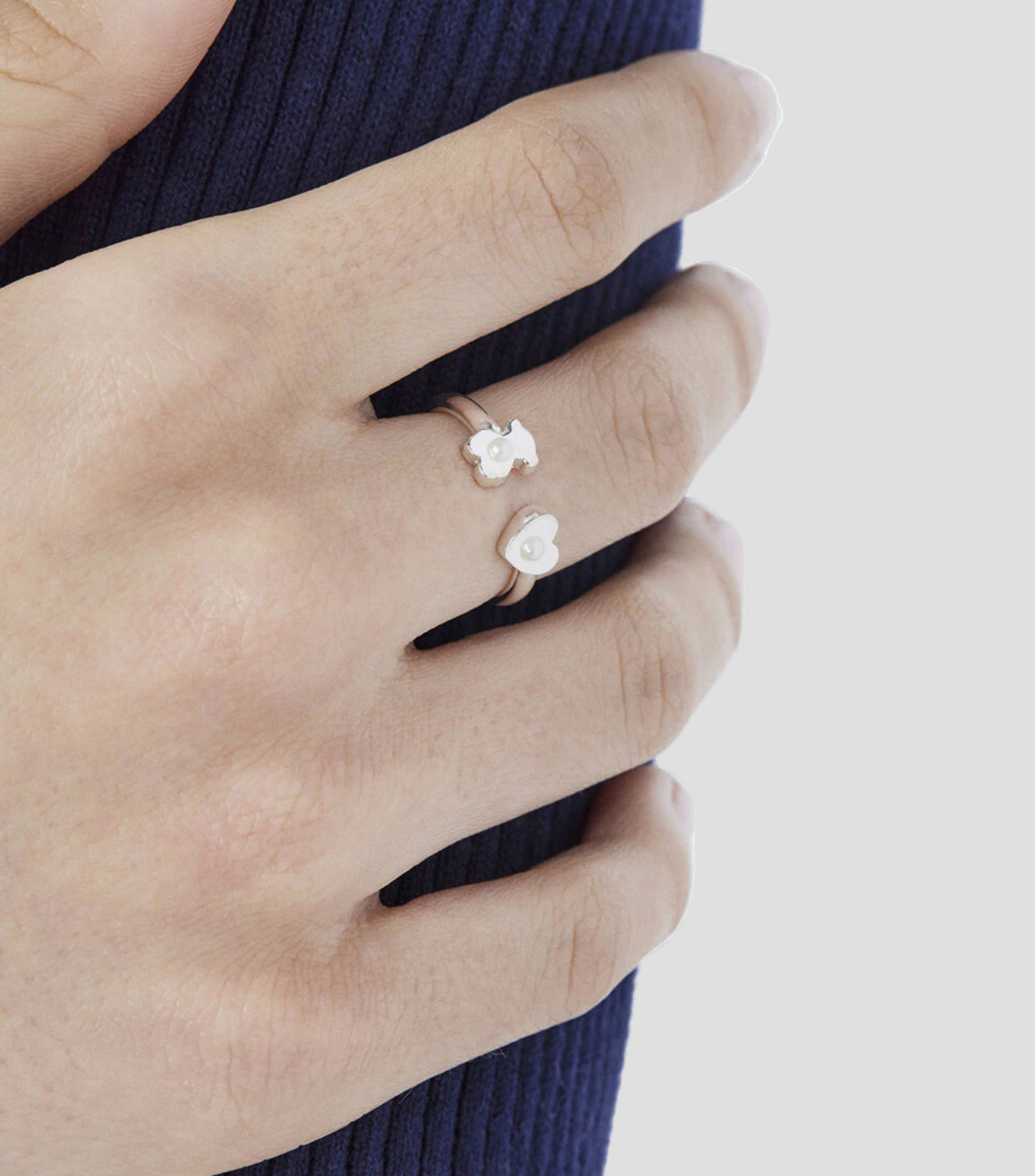 Anillo en plata con perla Mujer Talla: 6.5