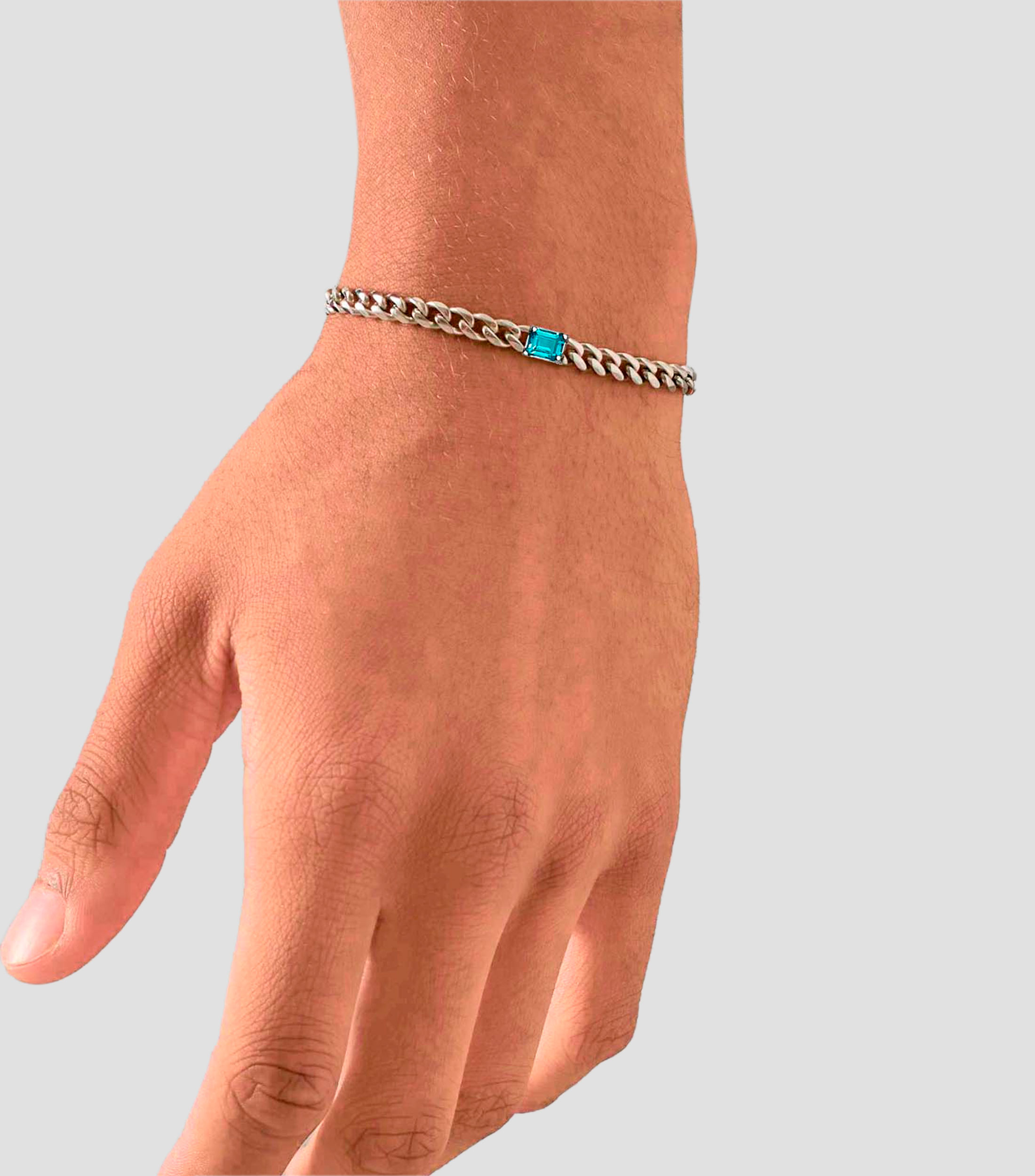 Pulsera en plata Prince con topacio Unisex