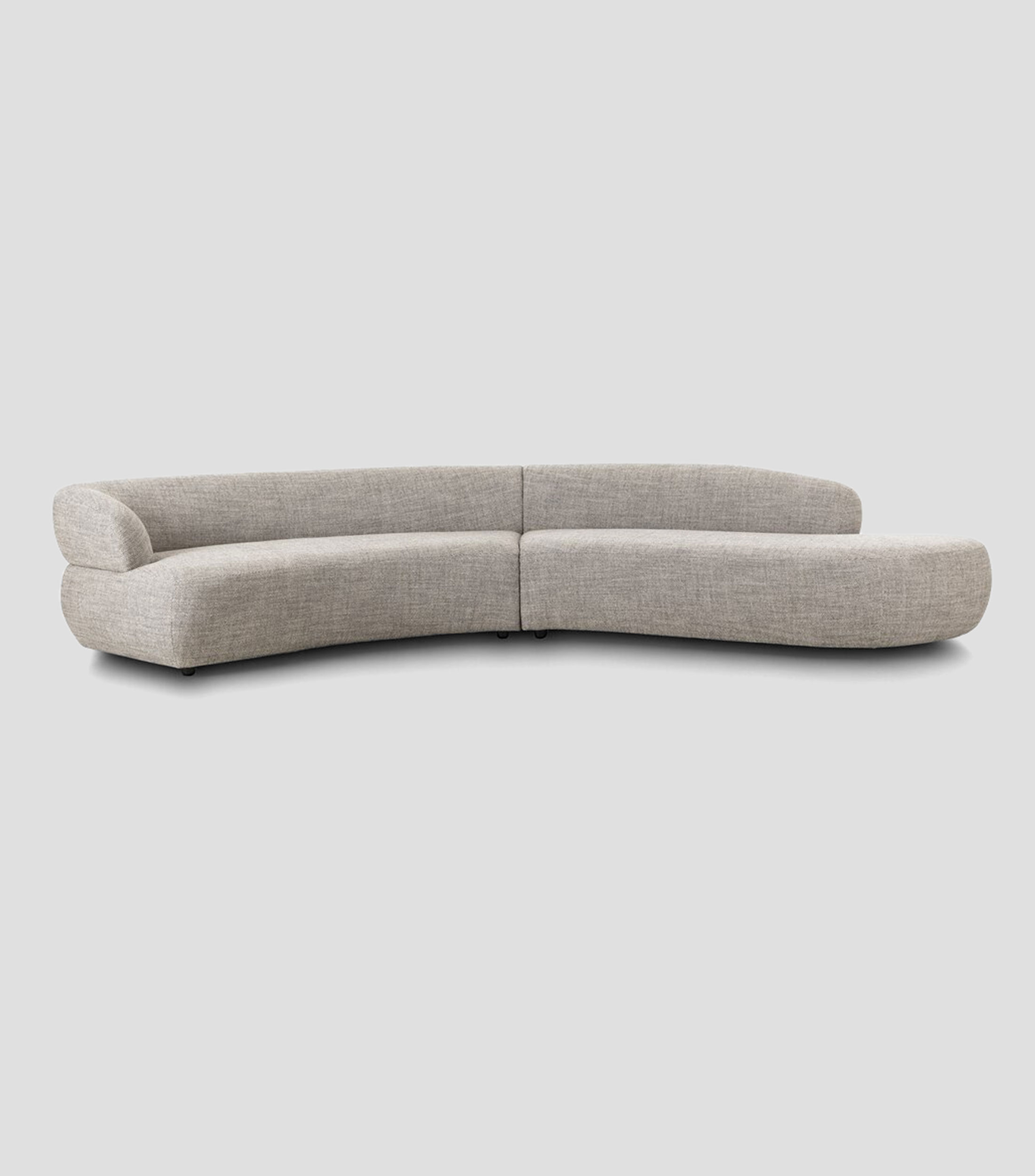 Sofá seccional de dos piezas en textil Belén color gris