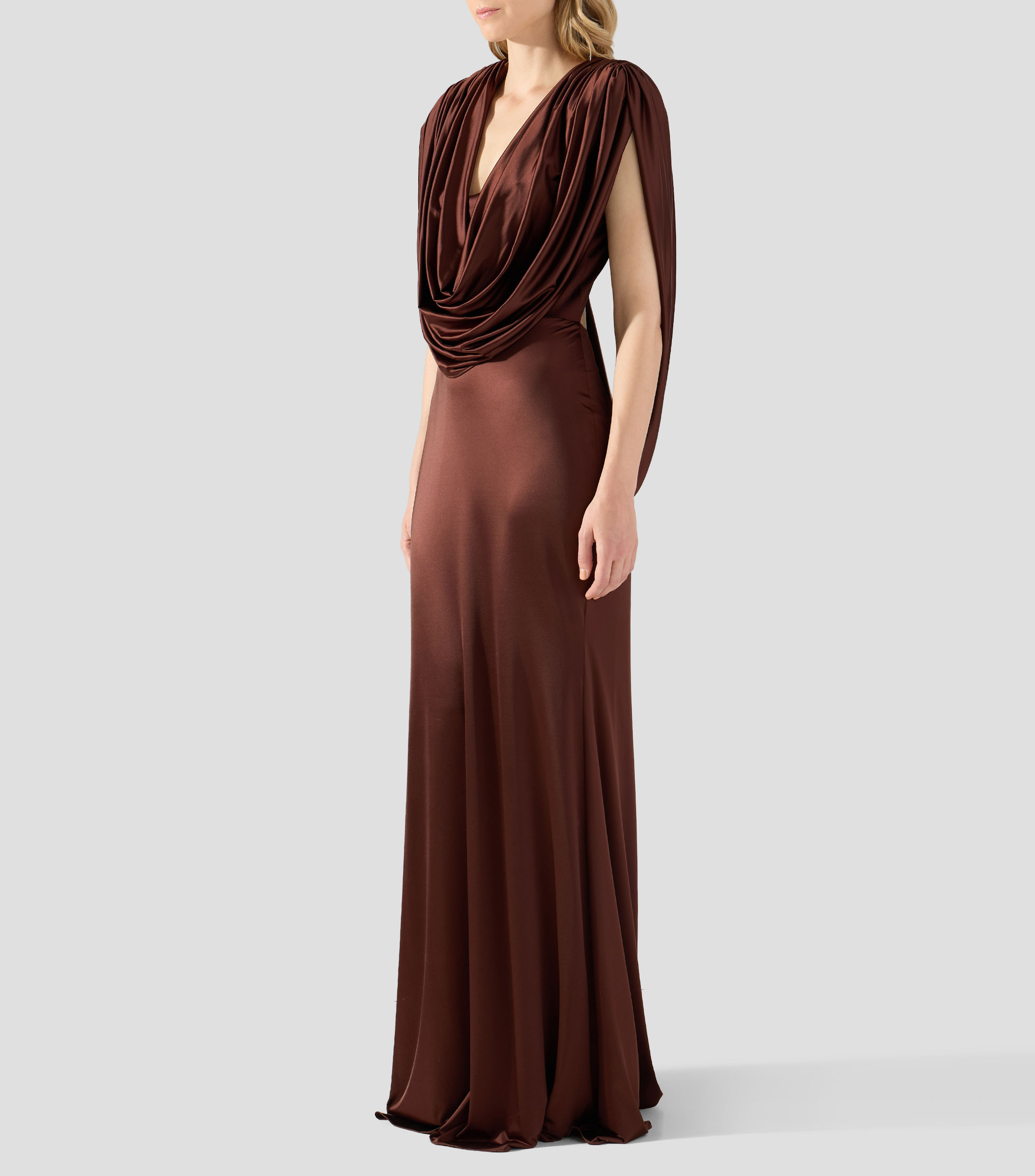 Vestido de fiesta largo liso Mujer