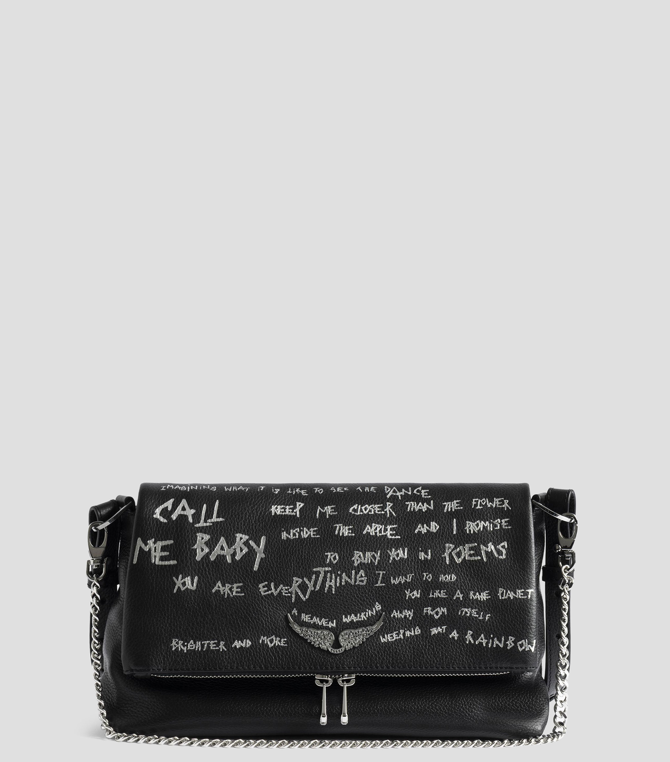 Bolsa Crossbody en piel Rock II Graffiti con estampado Mujer