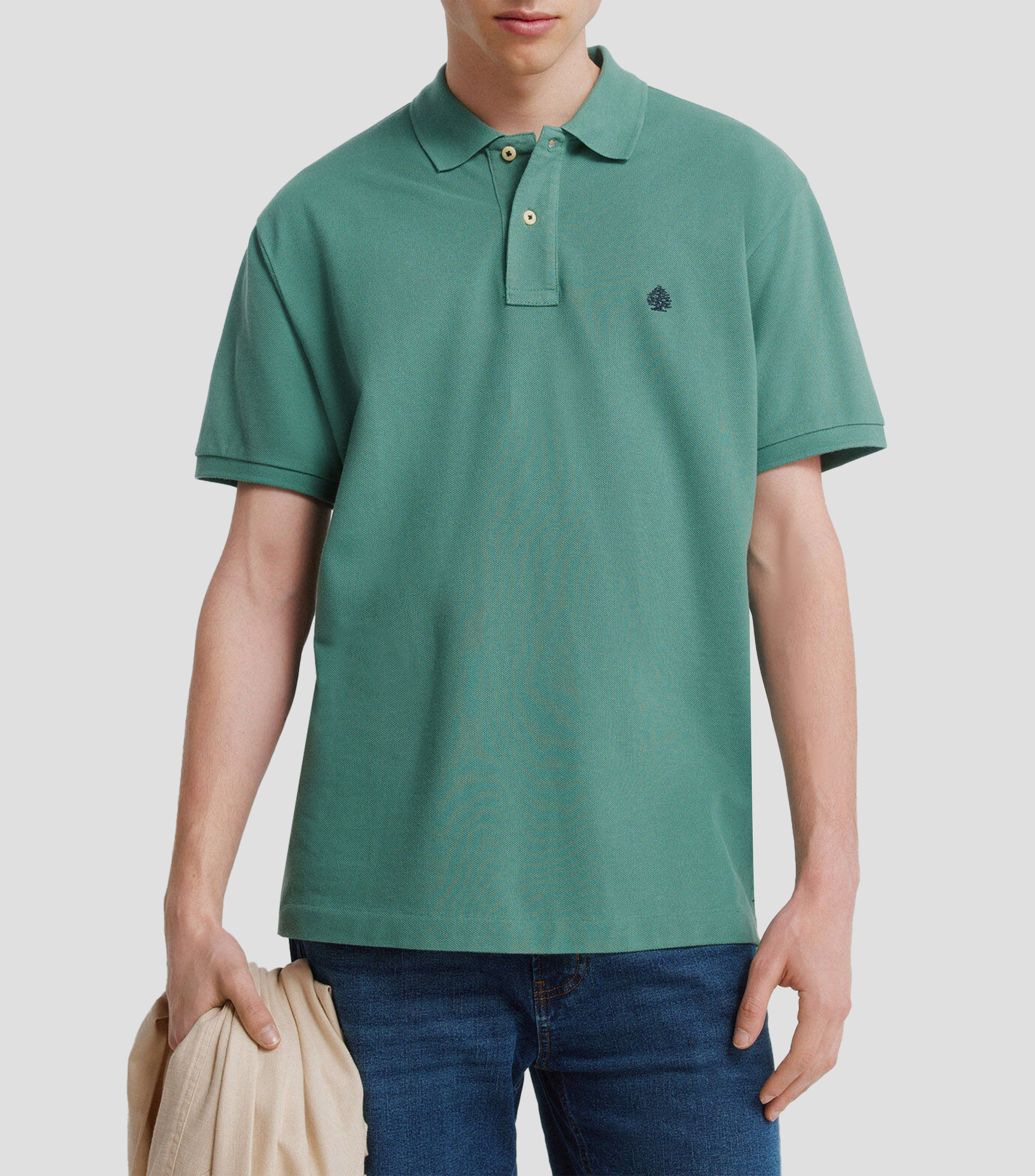 Playera tipo polo manga corta lisa Hombre