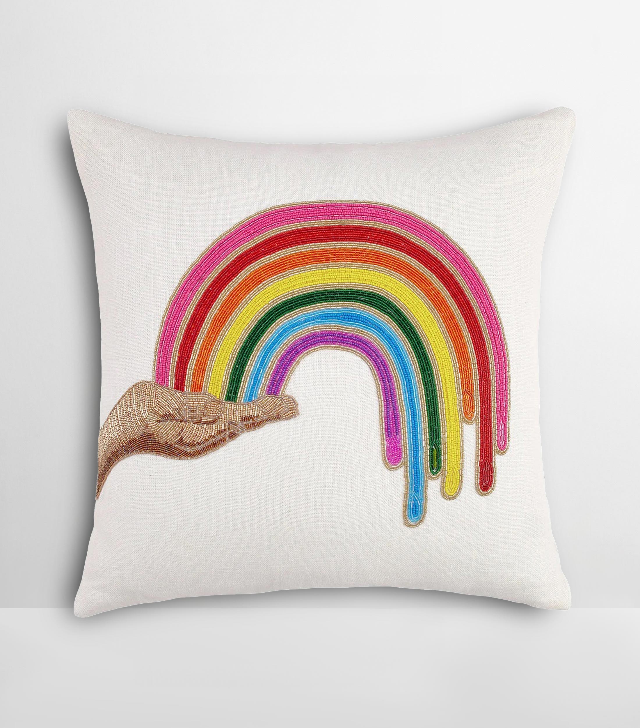 Cojín decorativo Rainbow Hand Beaded multicolor