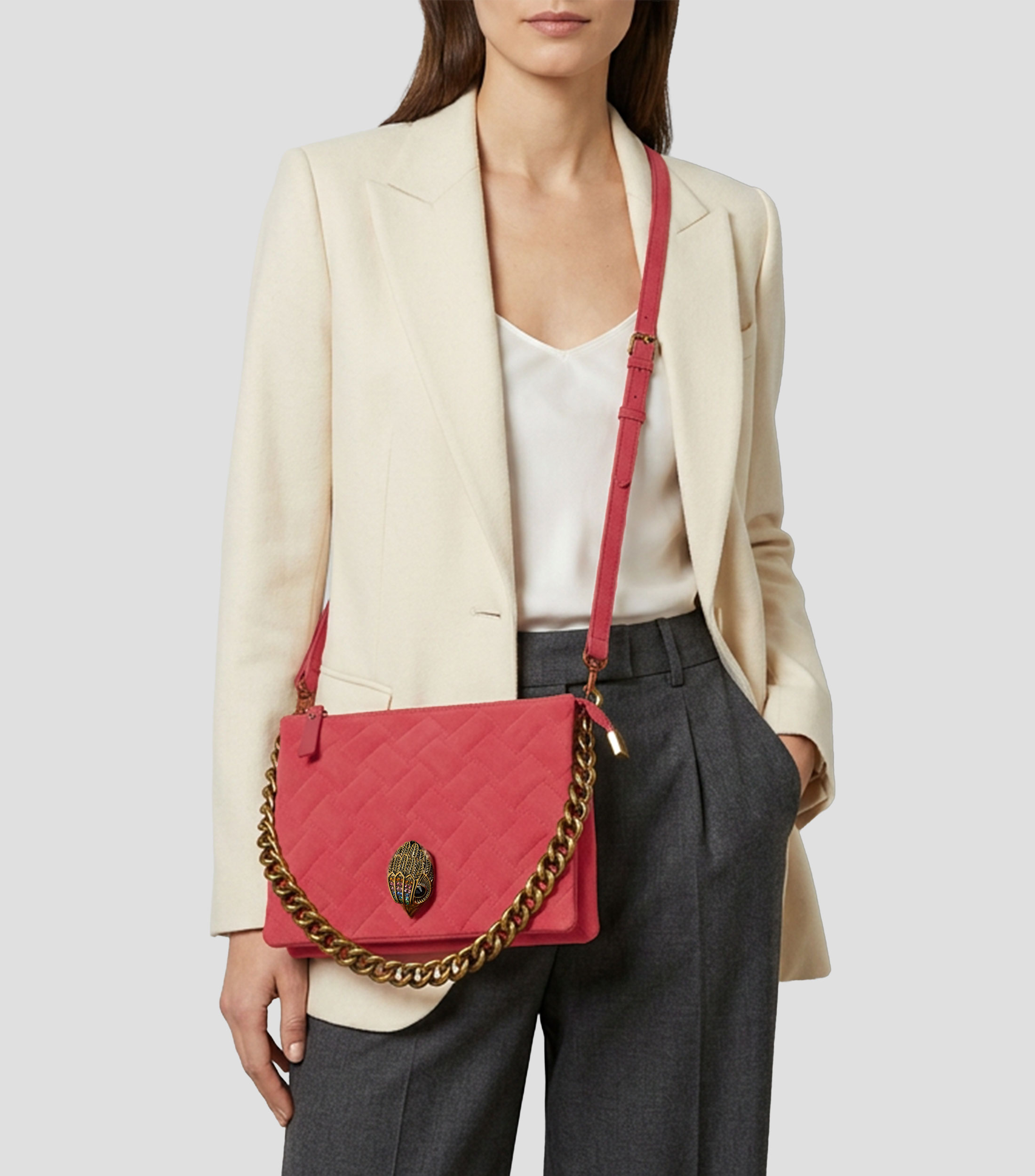 Bolsa Shoulder en piel de ovino Puff 3 lisa Mujer