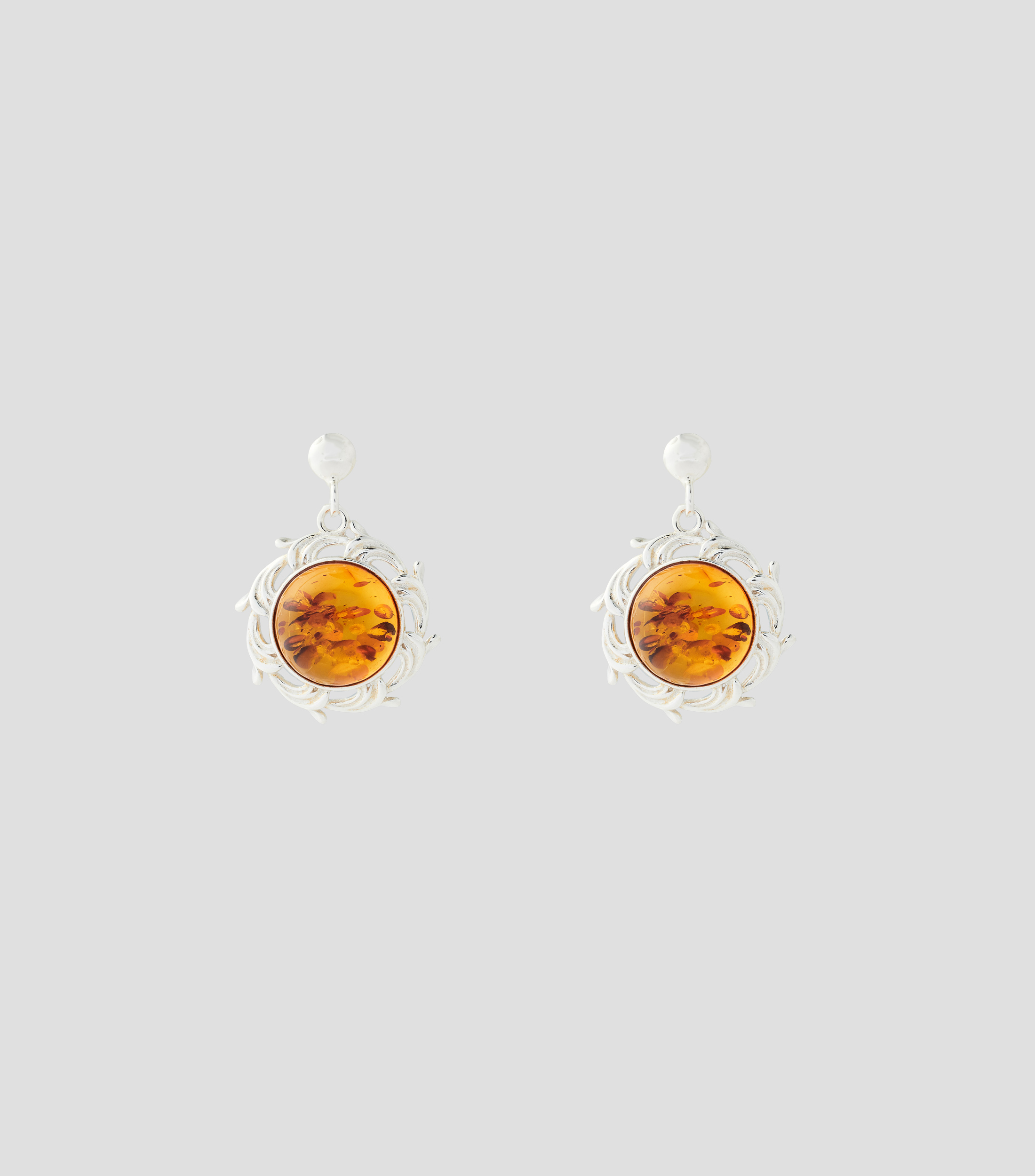 Aretes en Plata .925 con ámbar báltico Mujer