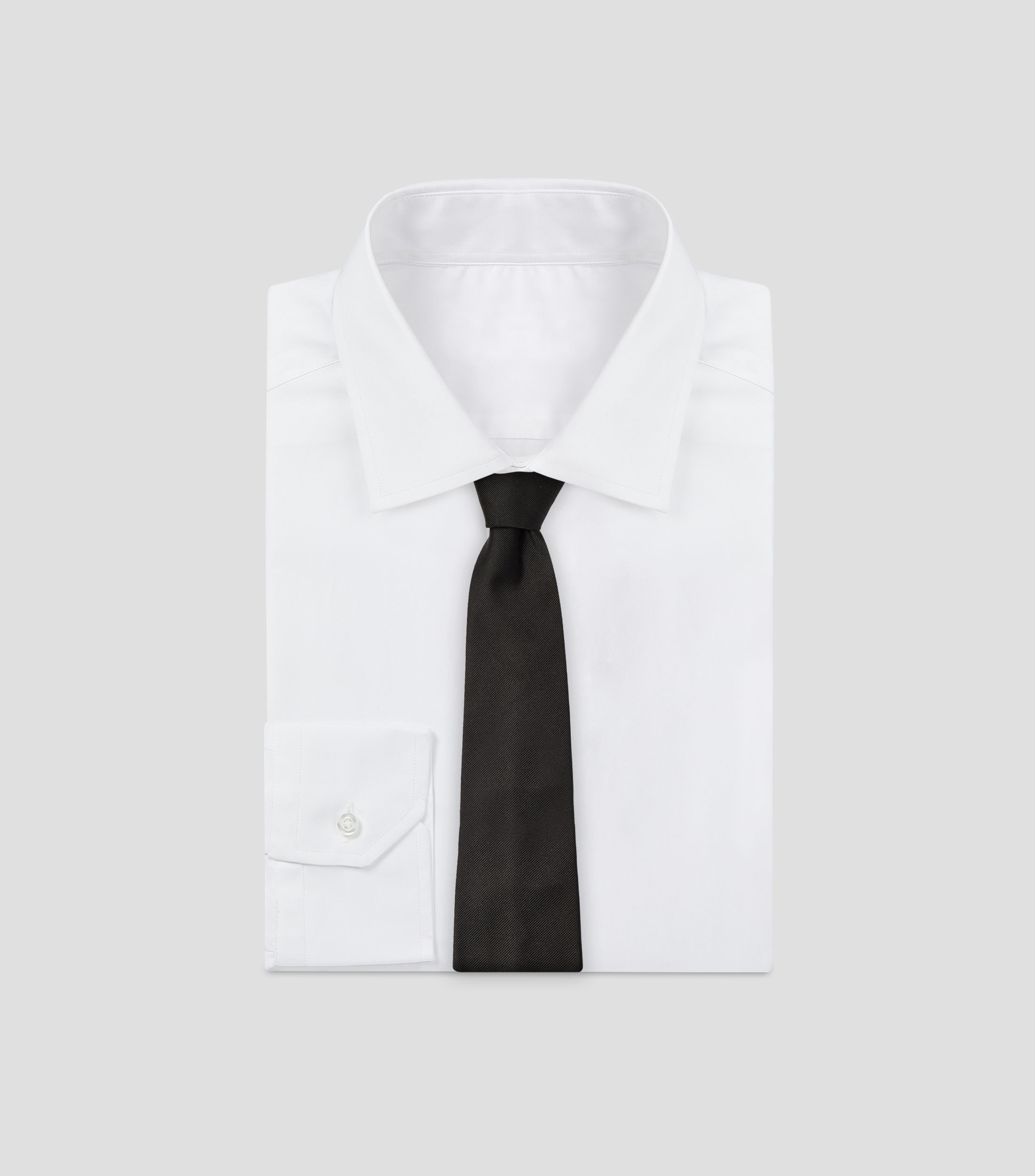 Corbata estrecha de seda repp liso Hombre
