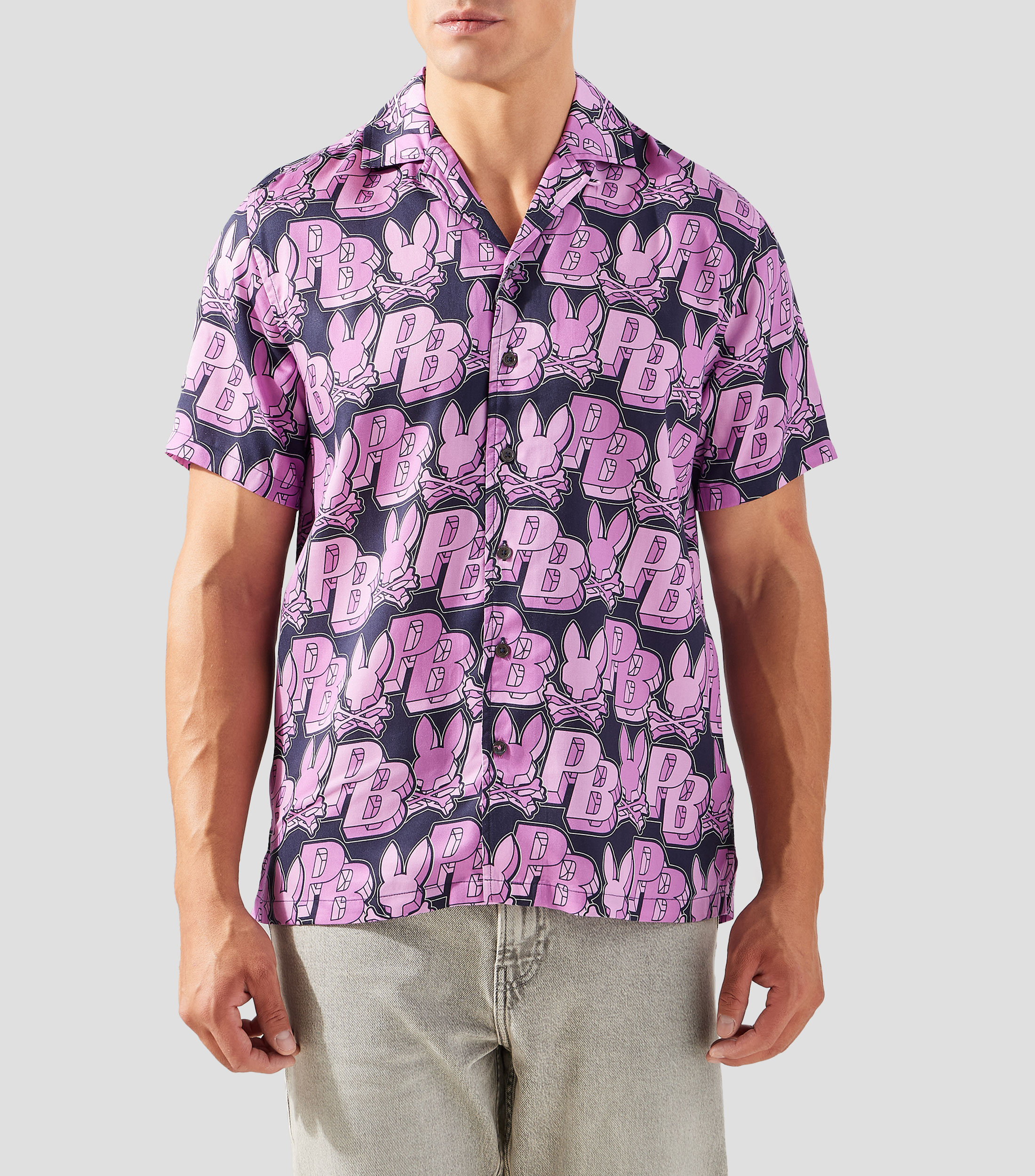Camisa Hawaiana estampada manga corta Hombre