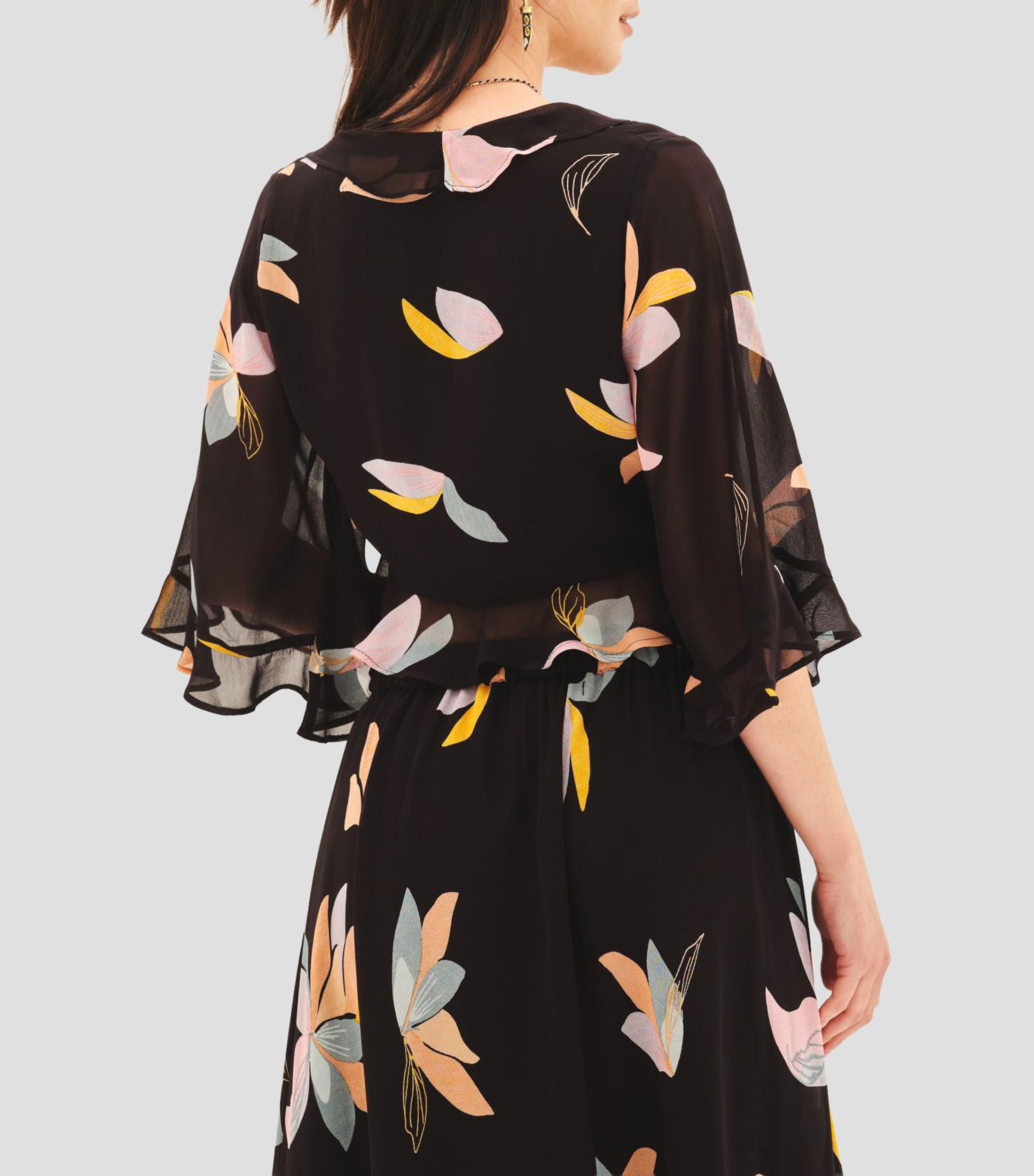 Blusa estampada manga 3/4 Mujer