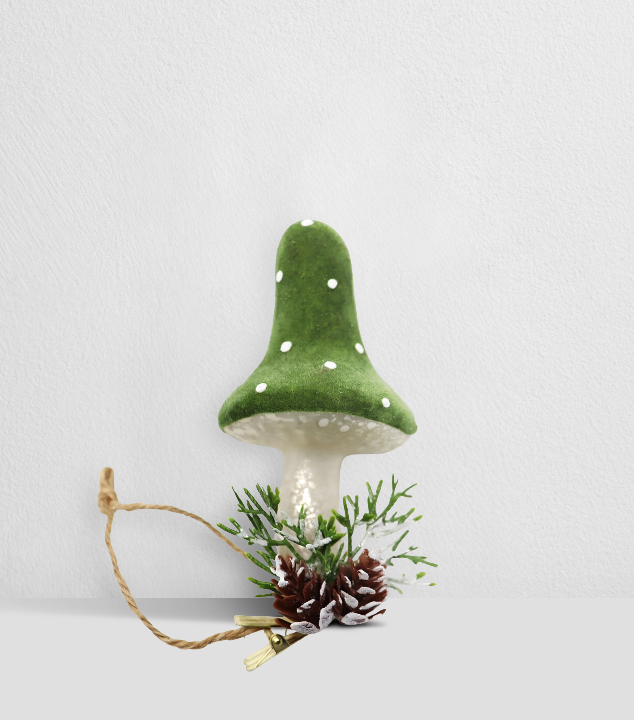 Ornamento navideño Hongo Alargado en vidrio