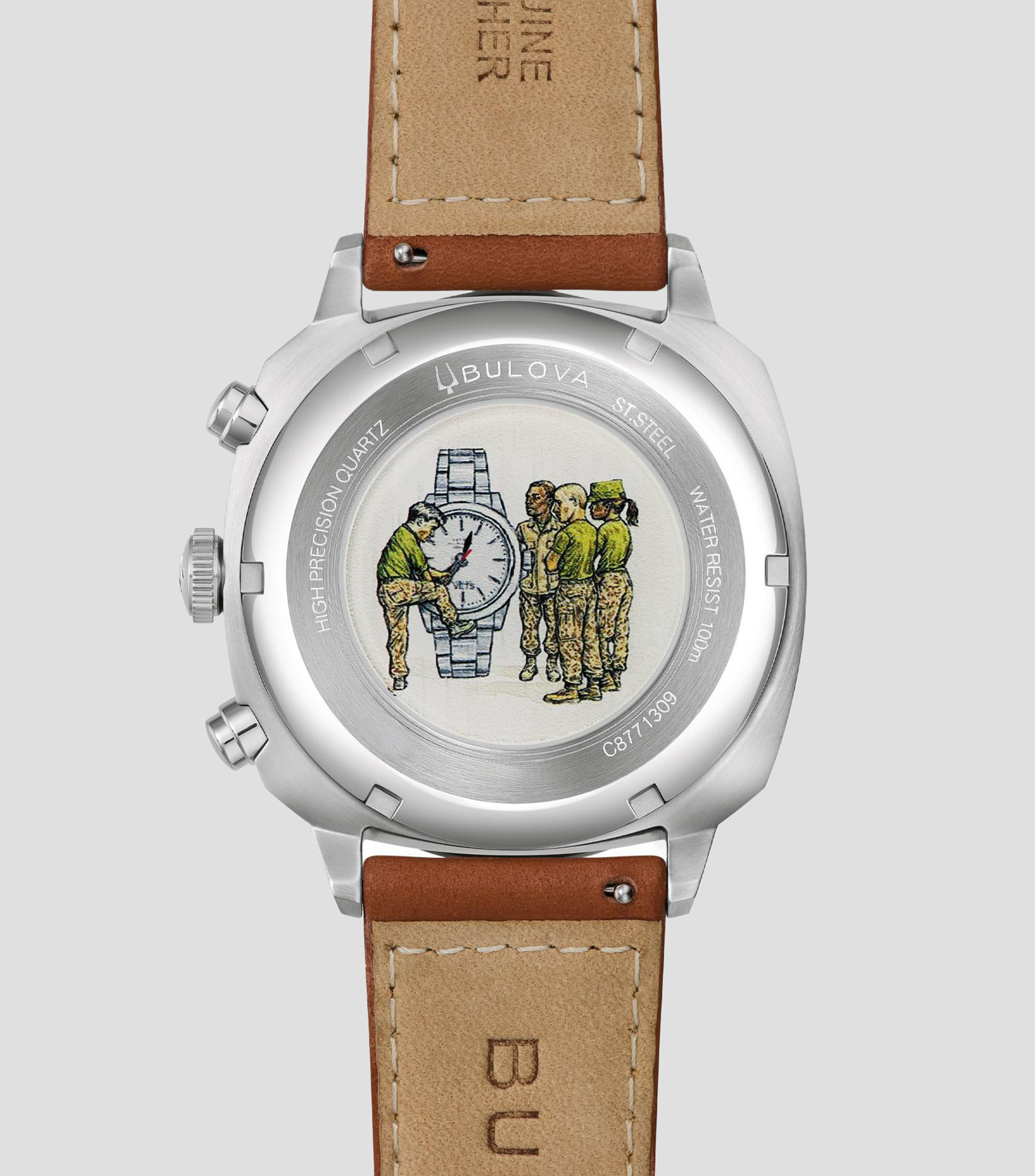 Reloj para Hombre Military Field Chrono Deportivo Verde, Plateado