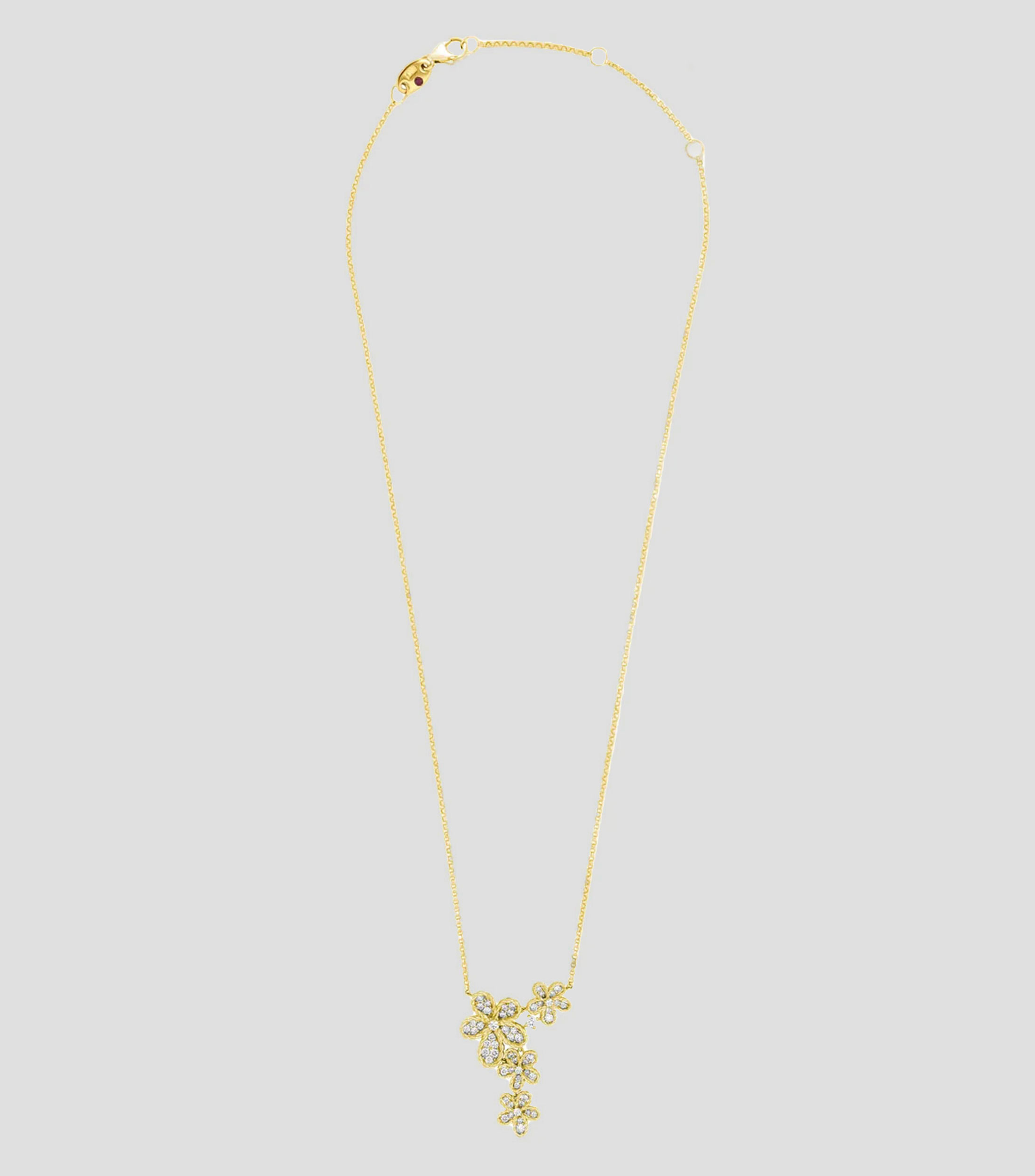 Collar en oro amarillo de 18 kilates con diamantes Mujer