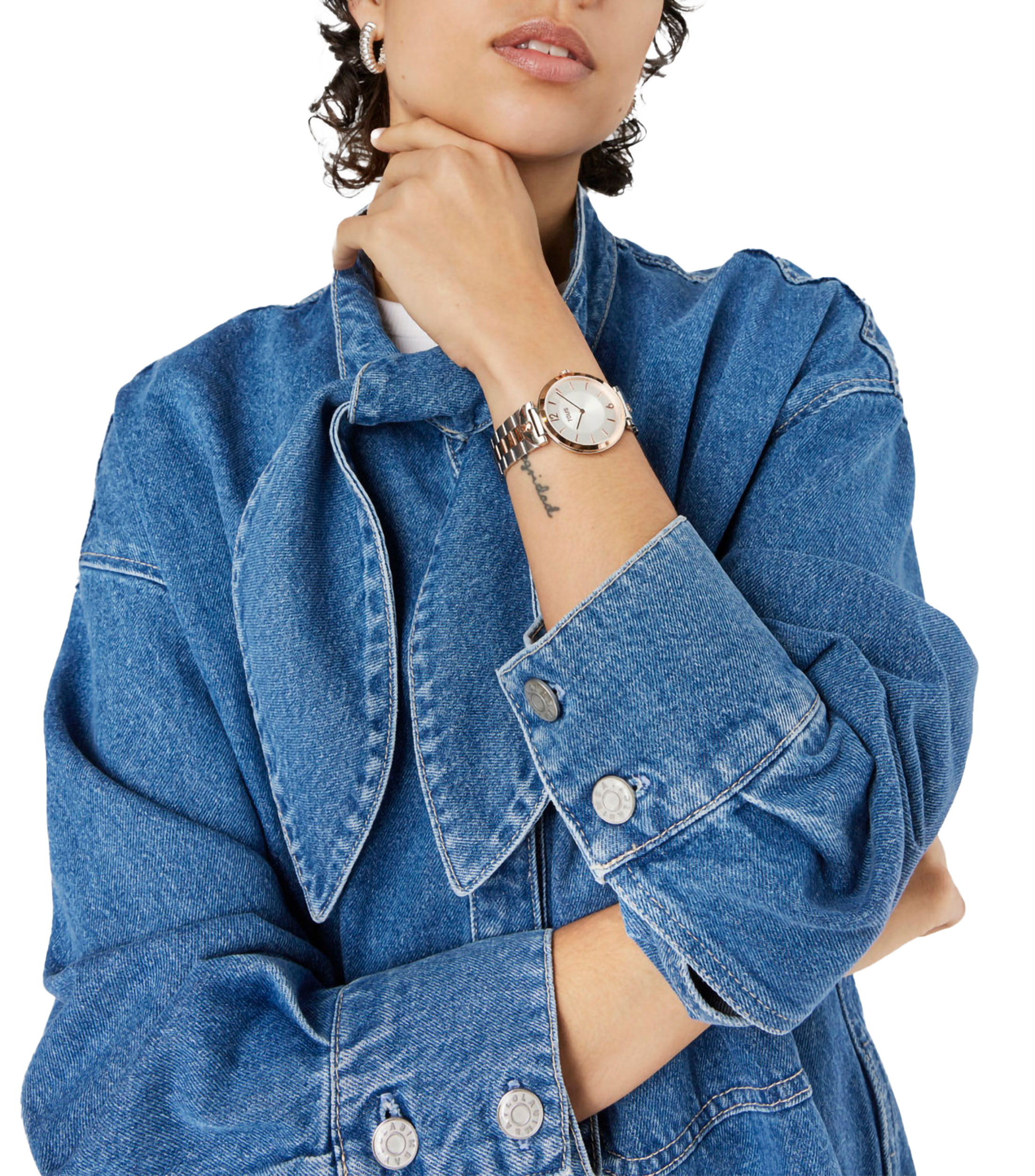 Reloj para Mujer S-Band Casual Plateado, Rosa