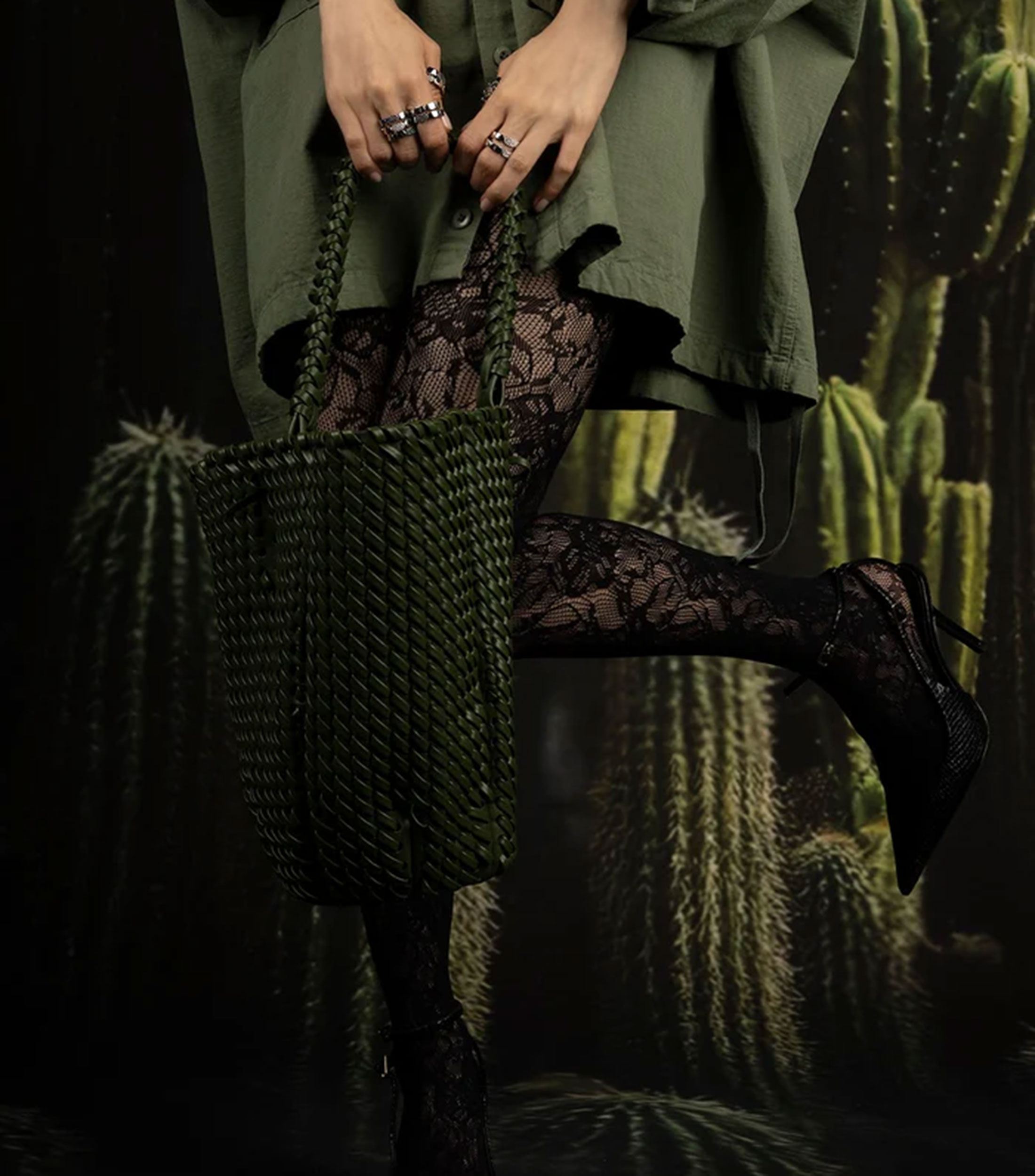 Bolsa bucket trenzado Mujer
