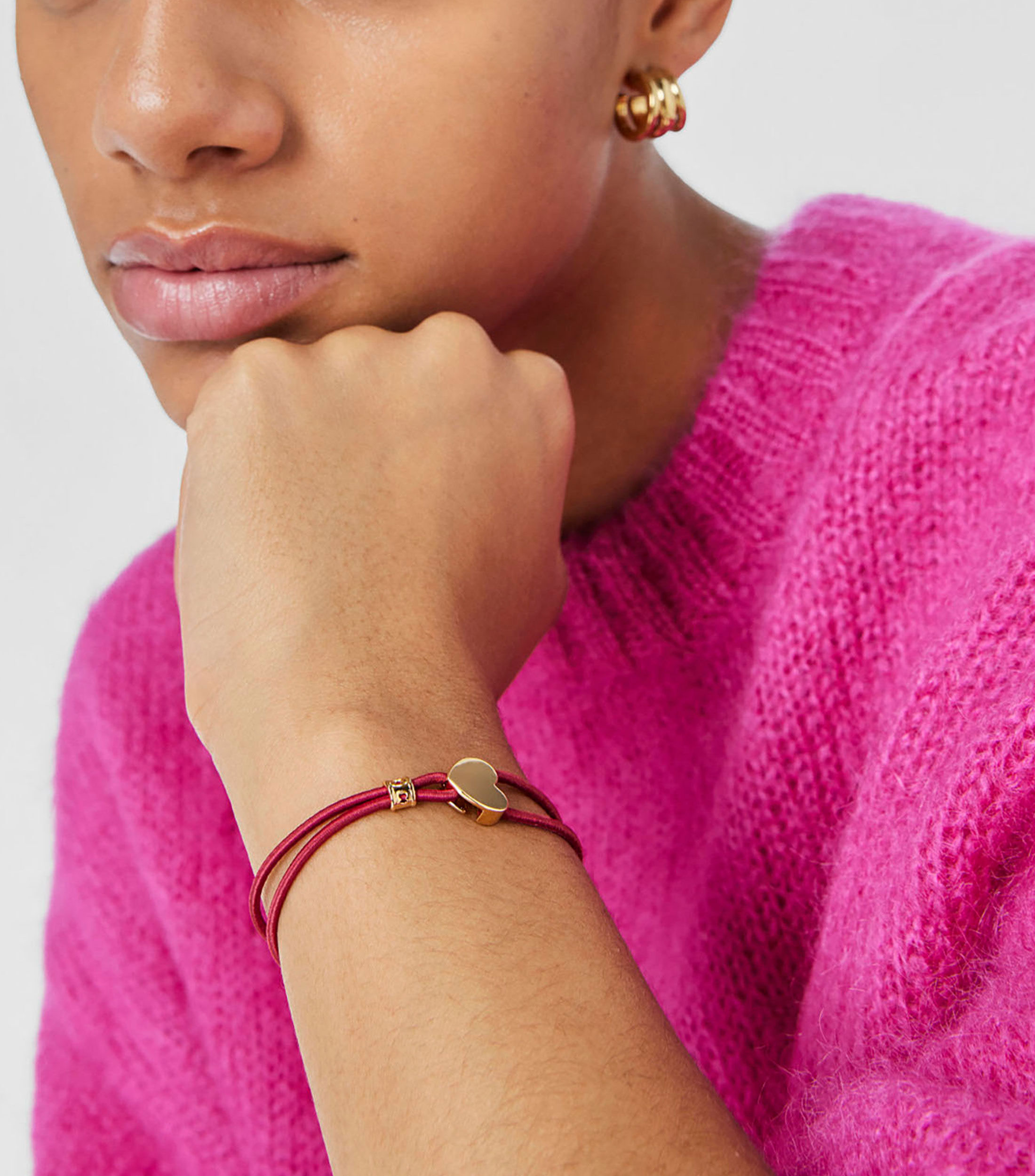 Pulsera elástica roja con corazón Sweet Dolls Mujer