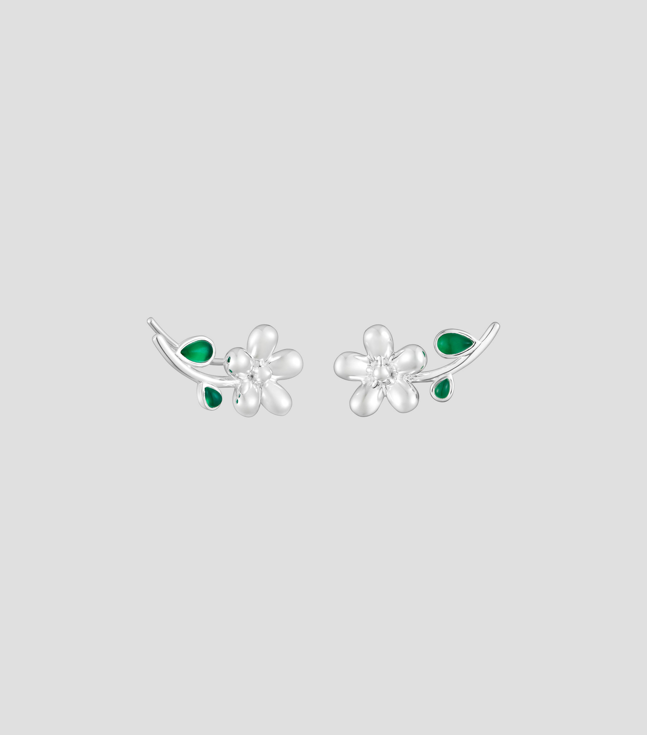 Aretes en plata Daisy con calcedonia Mujer