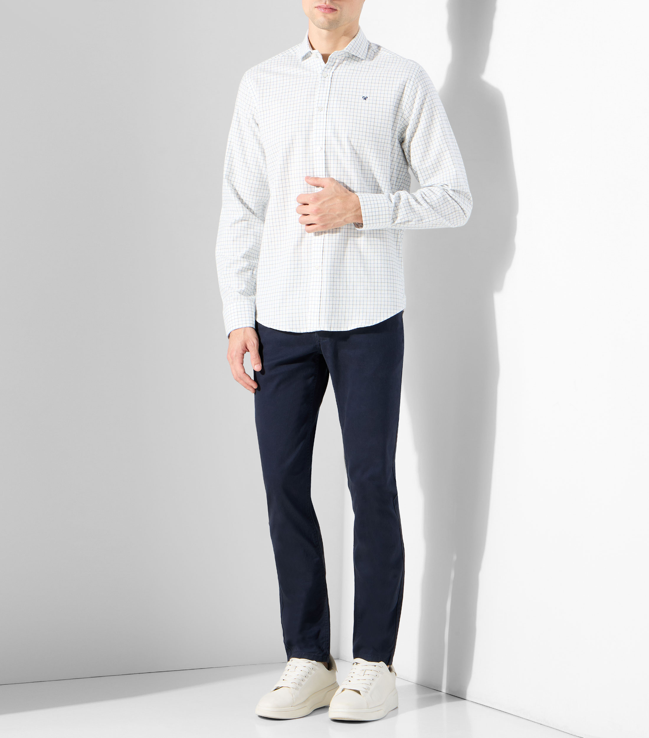 Camisa con cuadros manga larga Hombre