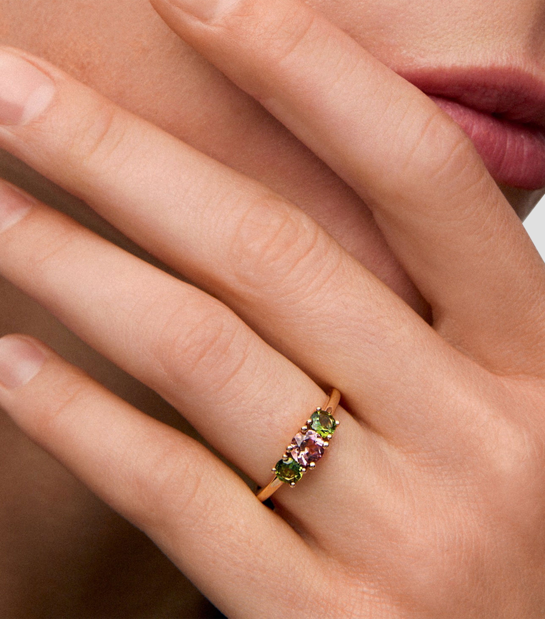 Anillo en oro rosa 18 Kts Moonrise Mujer