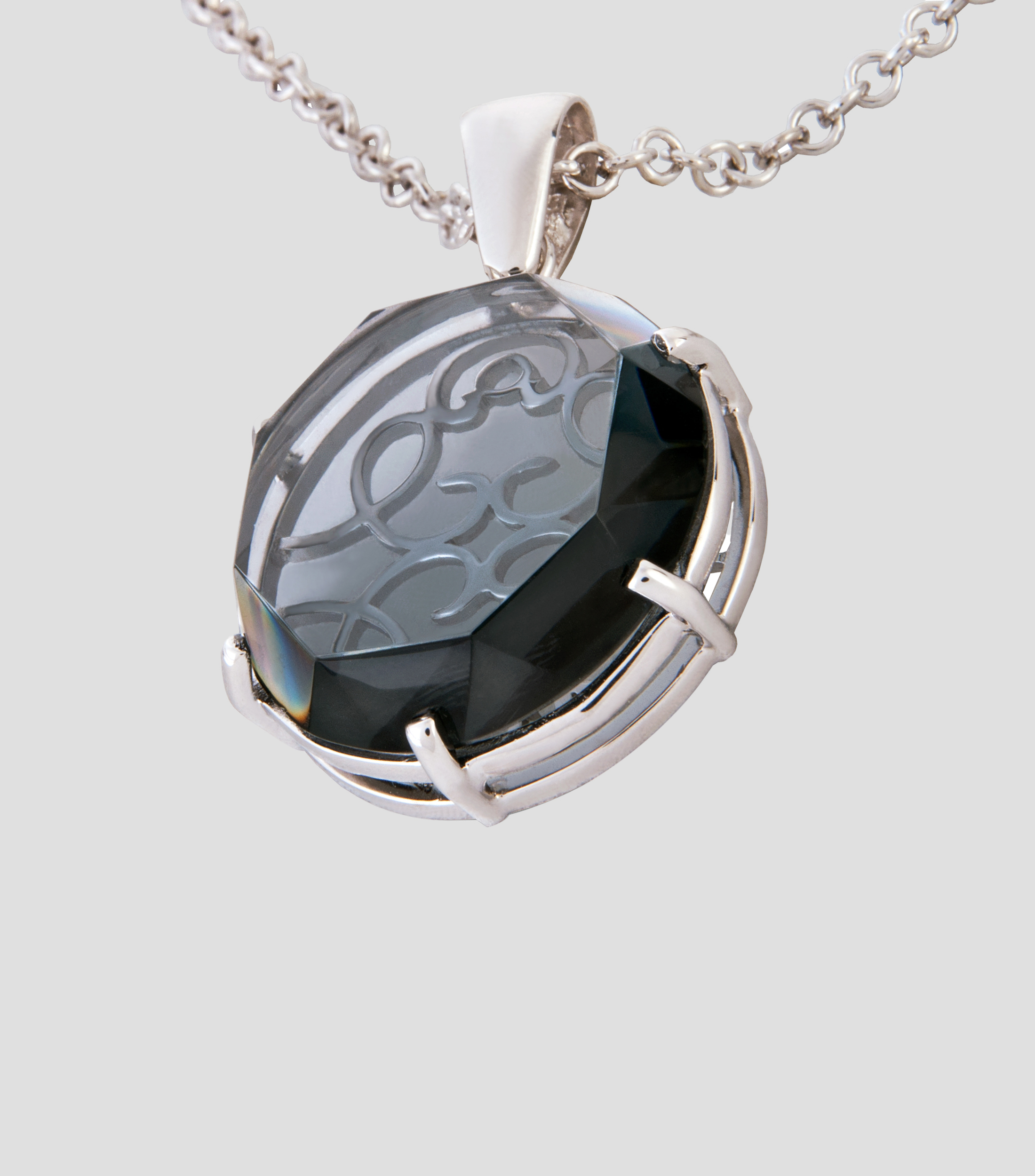 Dije en Plata con Cristal Luna Mujer