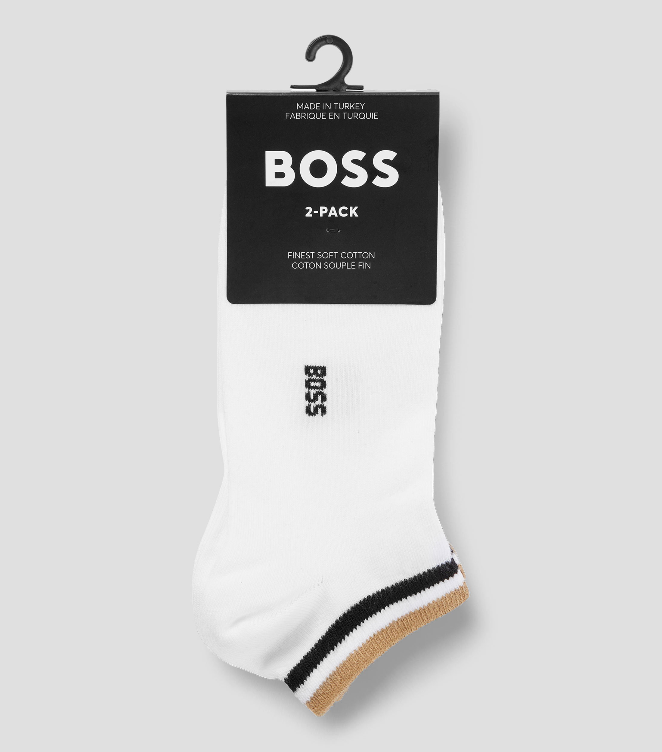 Set de dos pares de calcetines tobilleros con rayas distintivas Hombre