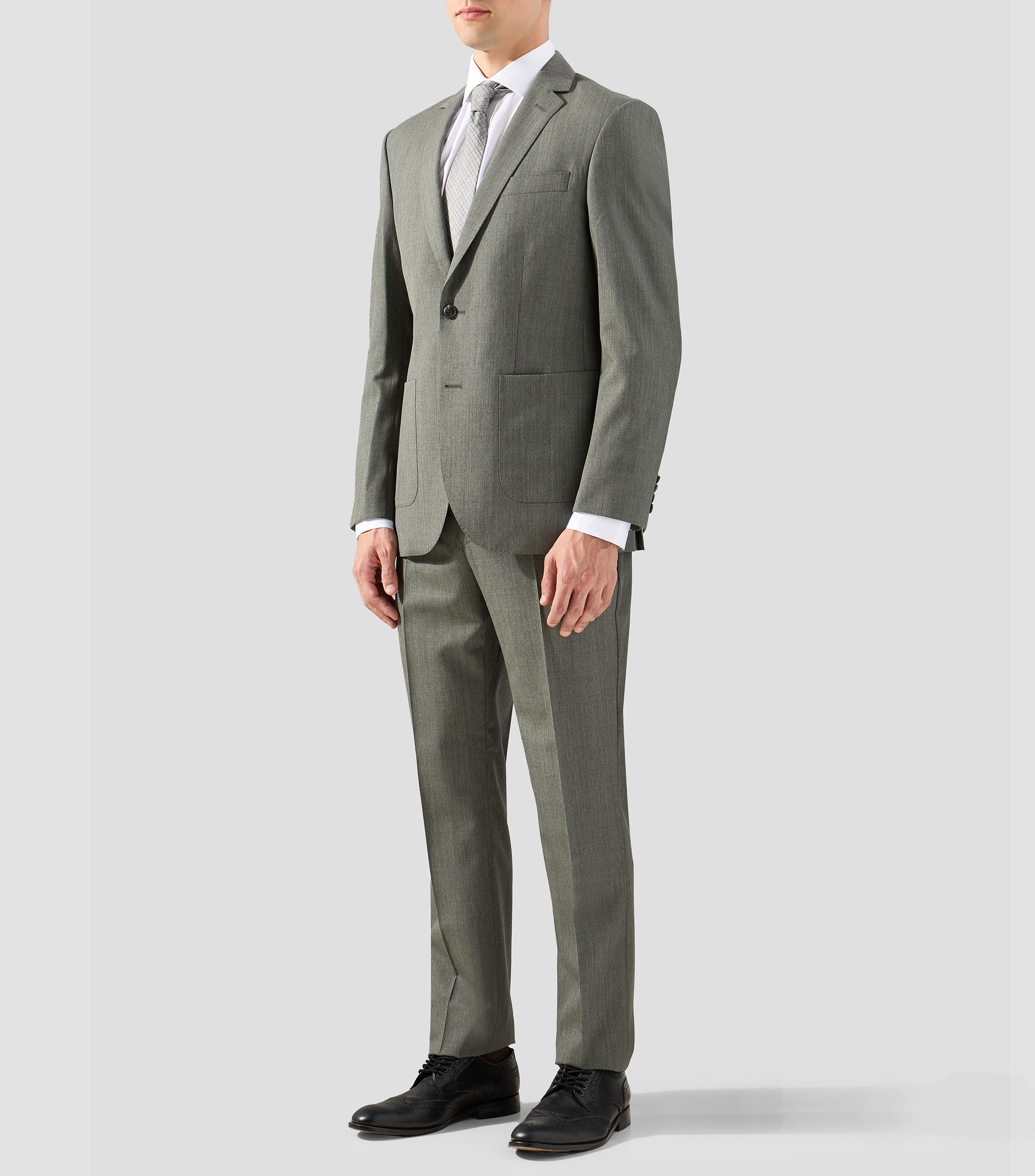 Traje de lana regular jaspeado Hombre