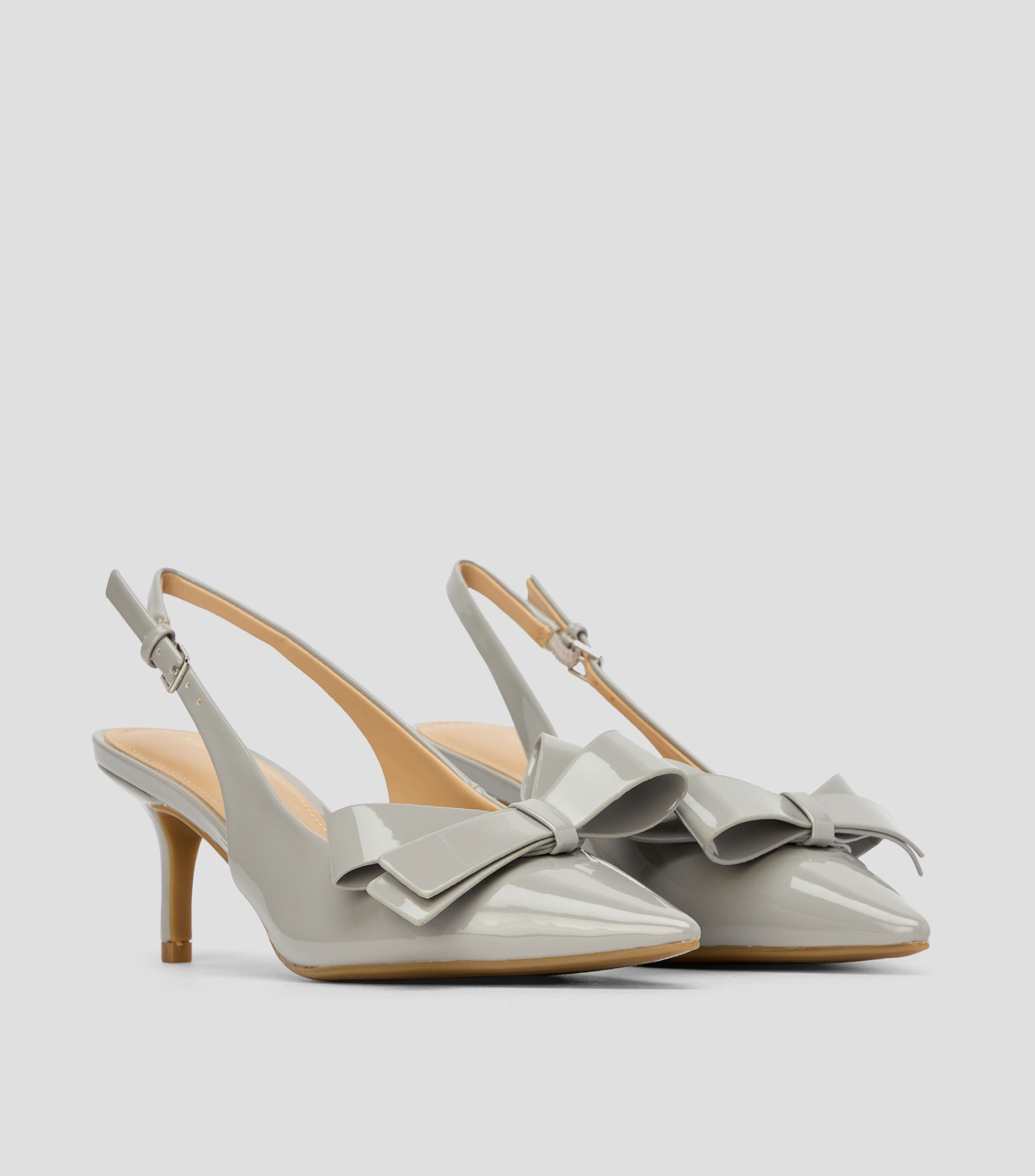 Zapatillas slingback tacón mediano de aguja lisas Mujer