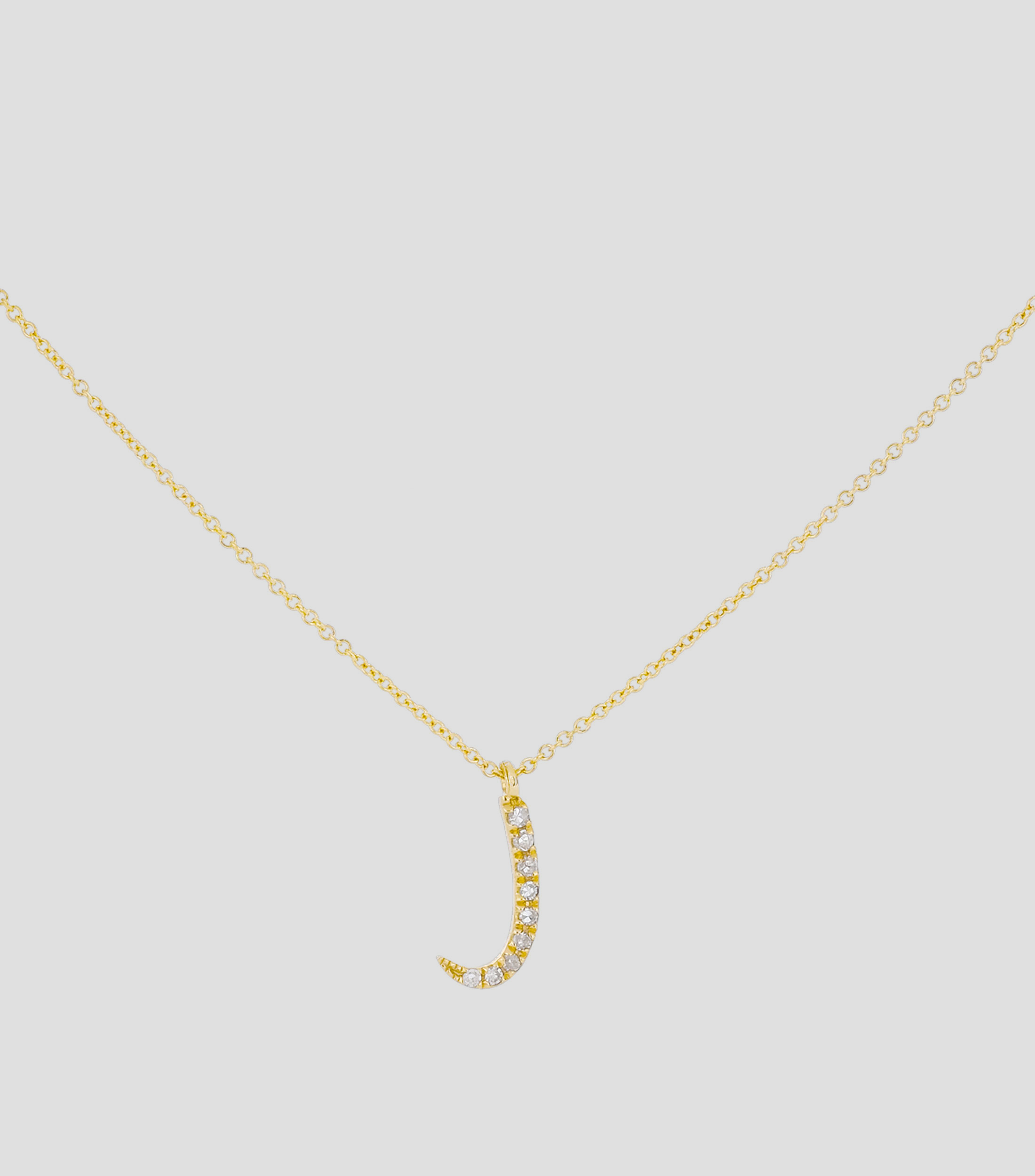 Dije en letra quotJquot y cadena en Oro amarillo 14 Kts Mujer