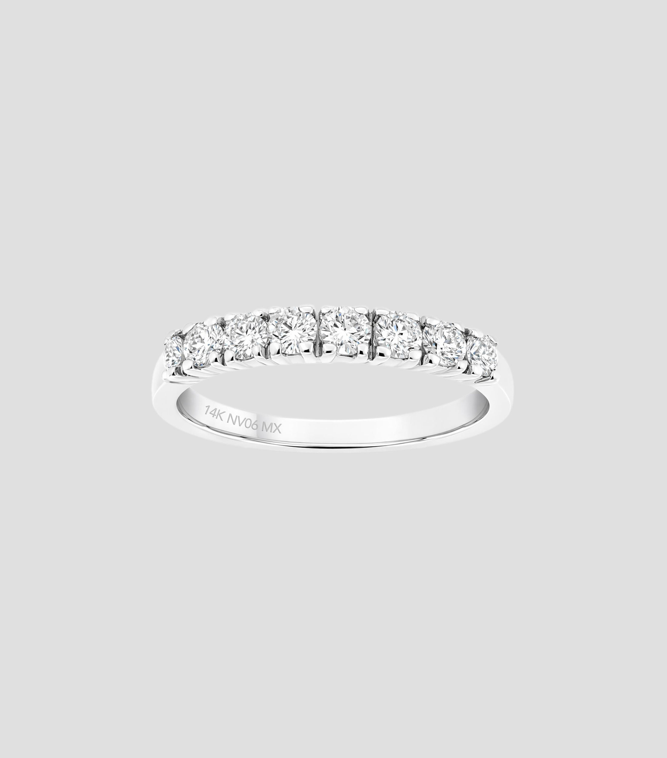 Anillo churumbela en Oro blanco de 14 Kilates con diamantes Mujer