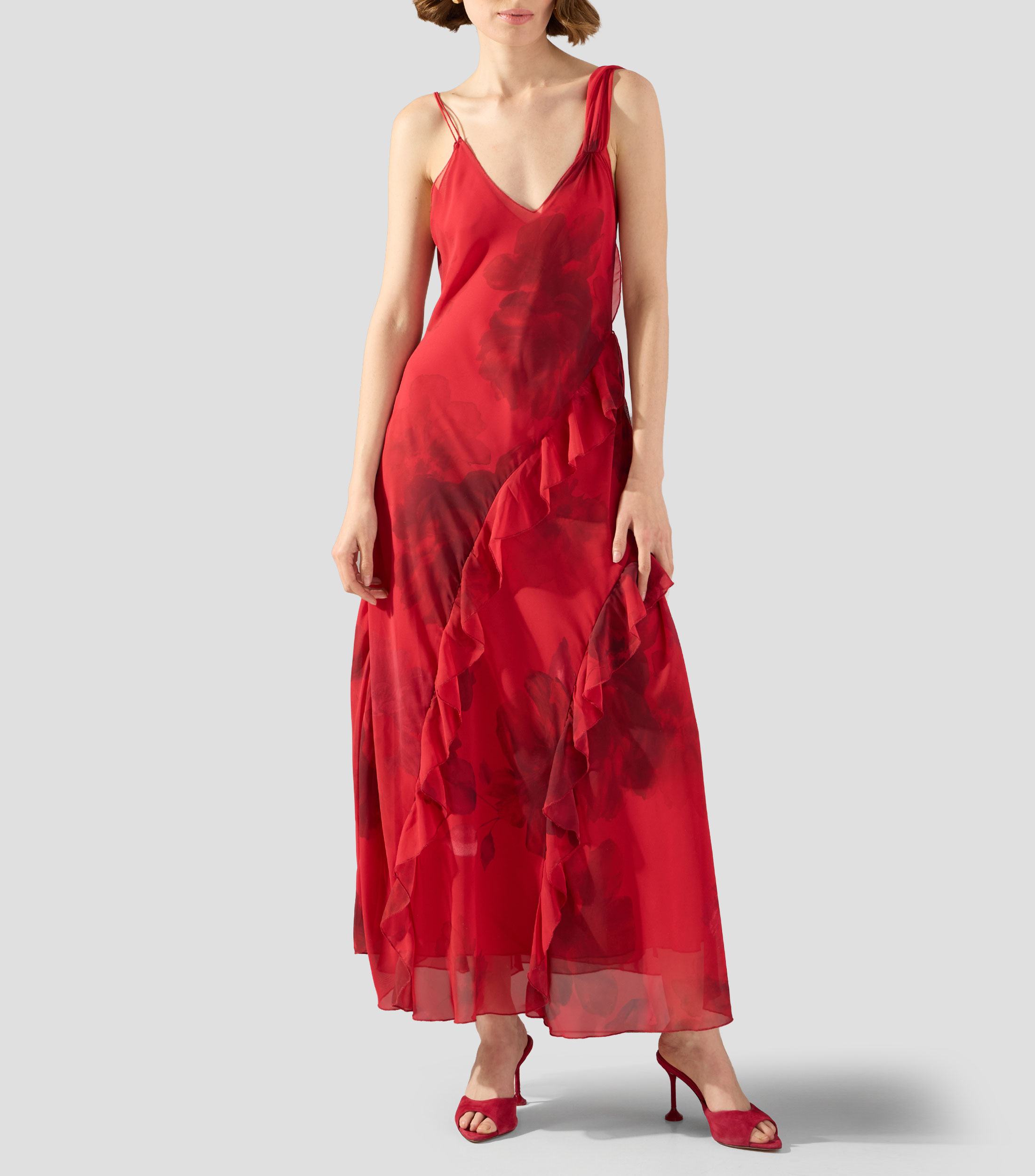 Vestido midi estampado Mujer
