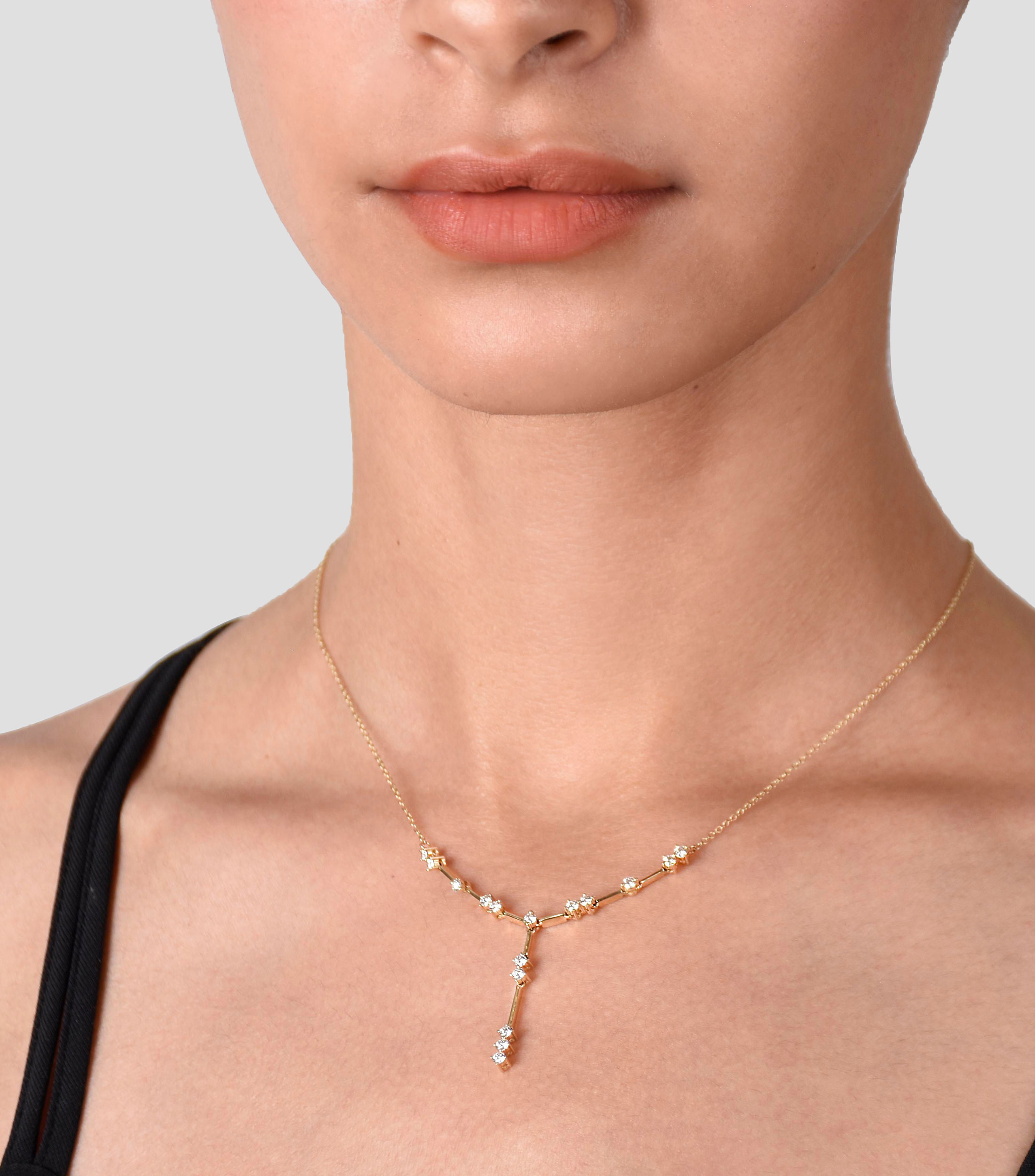 Gargantilla en Oro Amarillo de 14 Kilates con Diamante Mujer