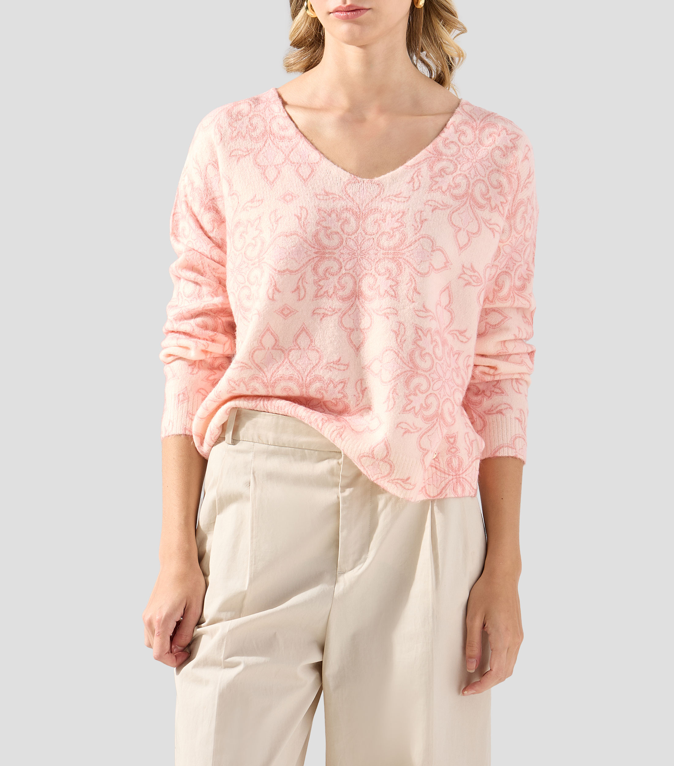 Suéter cuello V Mujer
