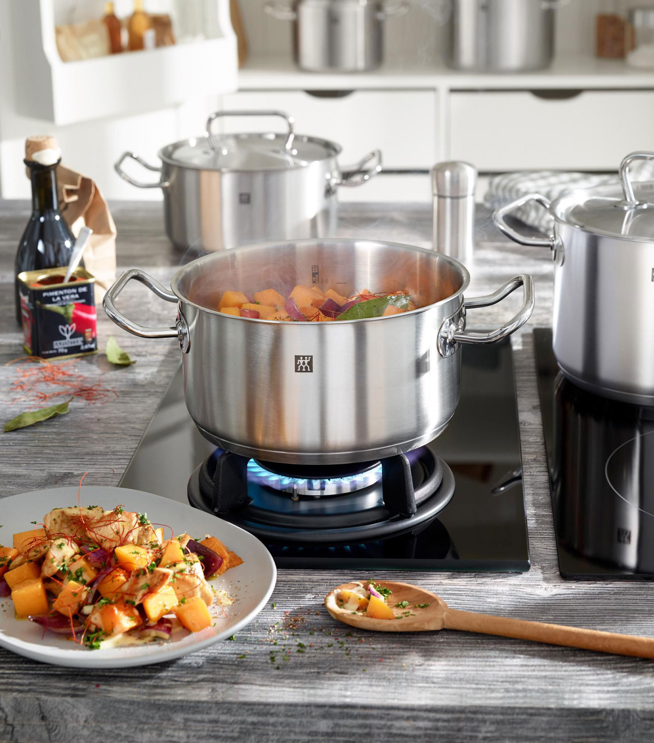 Bateria de Cocina en Acero inoxidable 7 Piezas