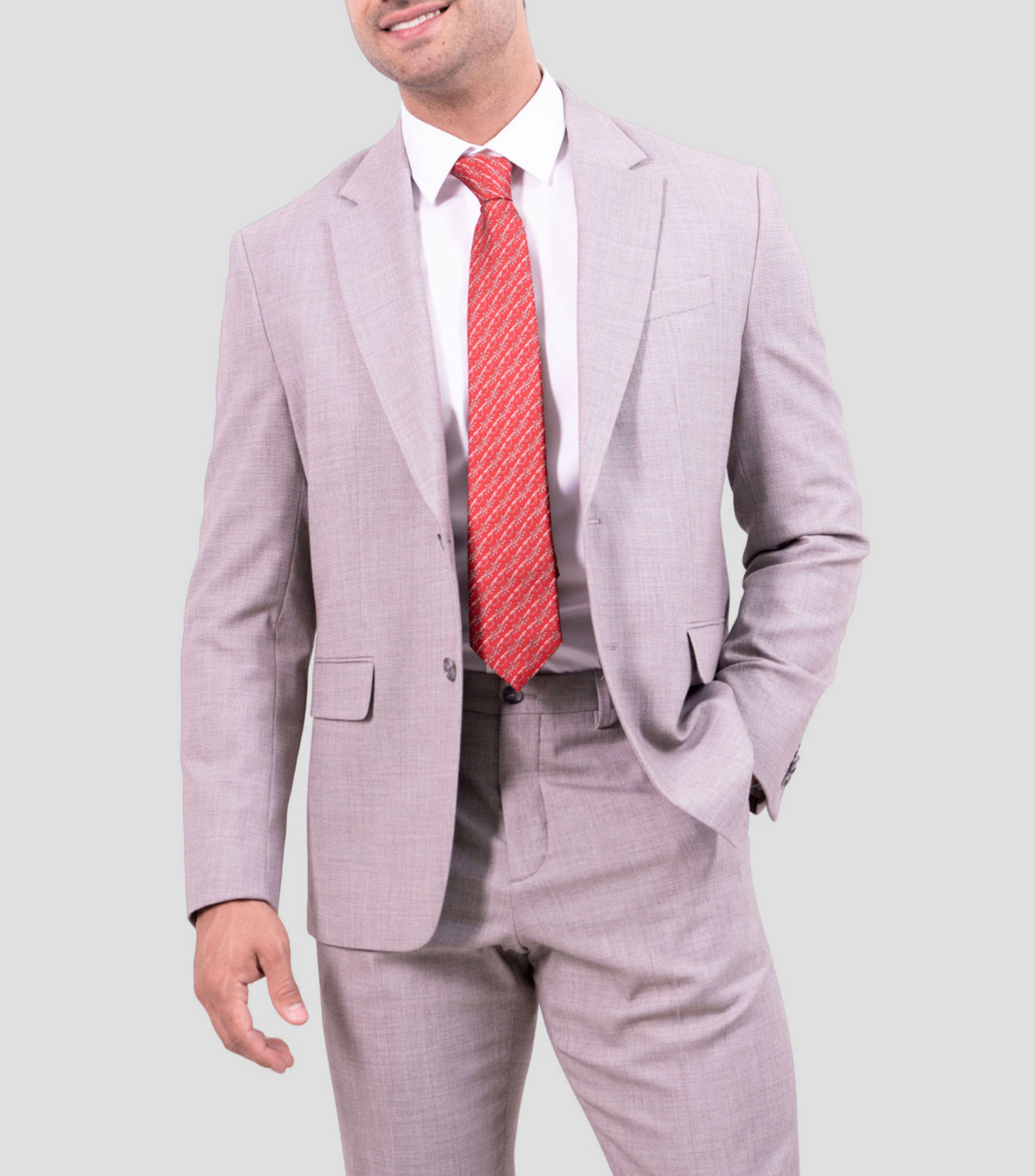 Corbata ancha en seda rojo estampada Quetzalcóatl
