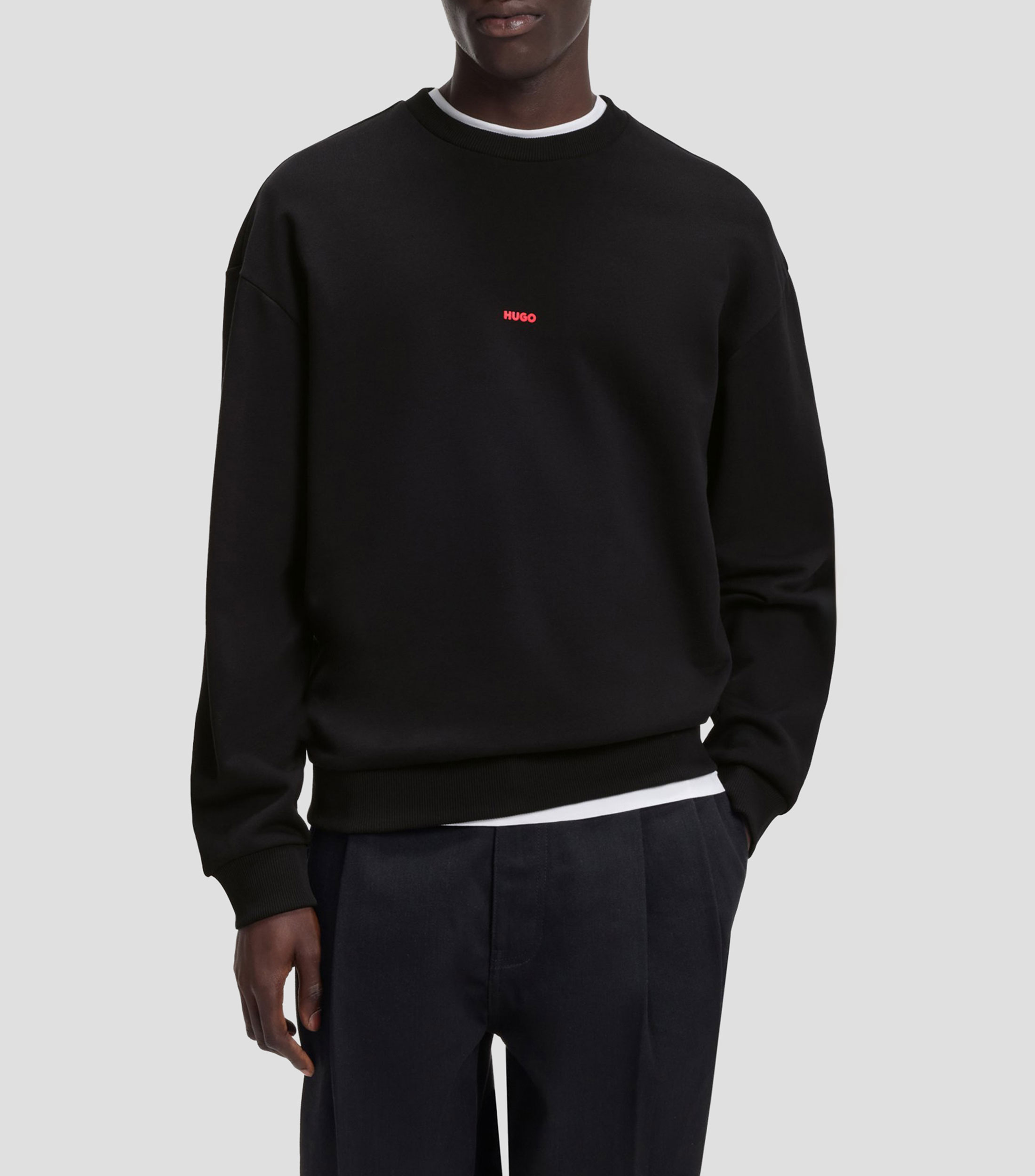 Sudadera relaxed fit en felpa de algodón con ilustración de perro Hombre