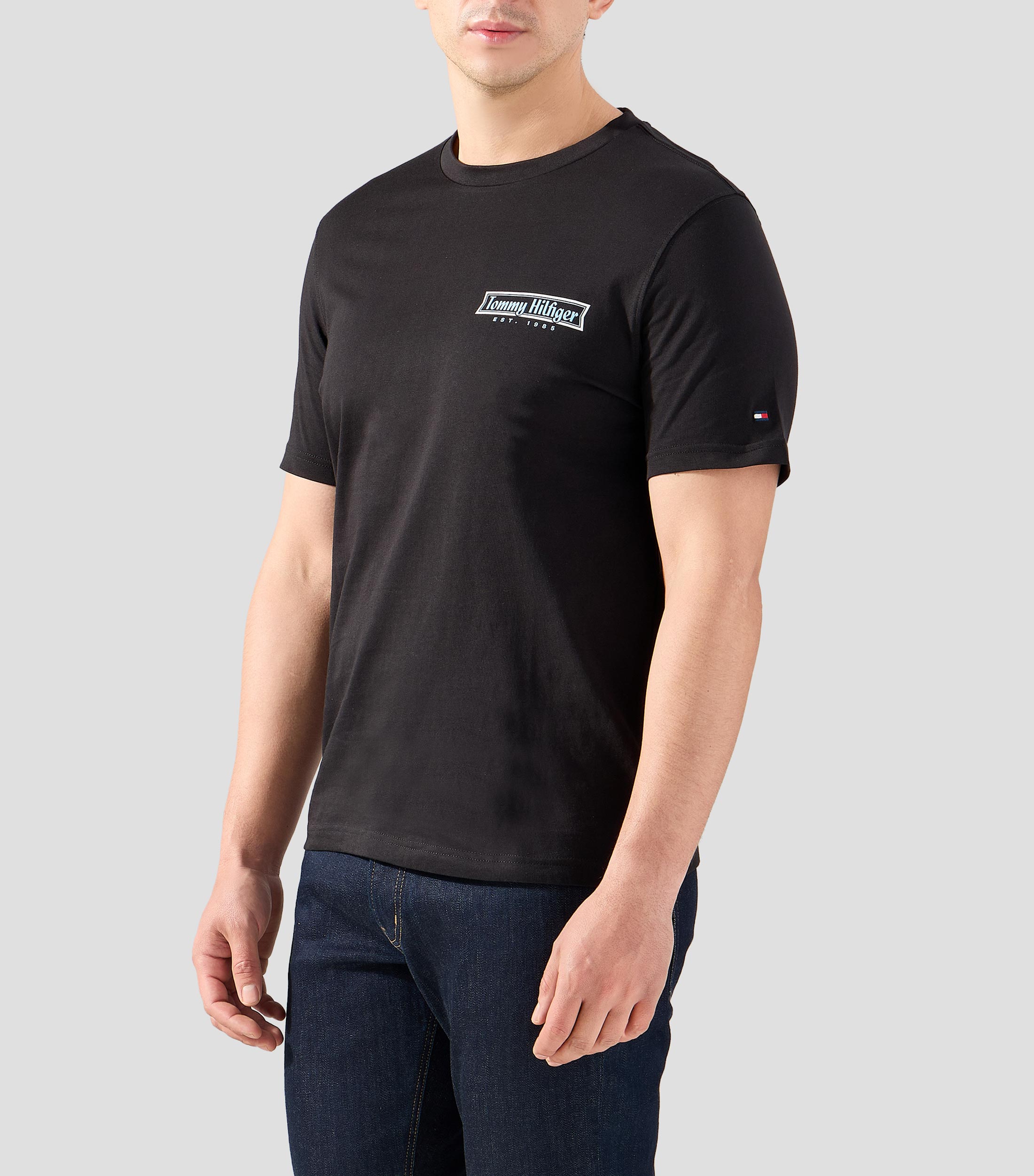 Playera cuello redondo manga corta estampada Hombre