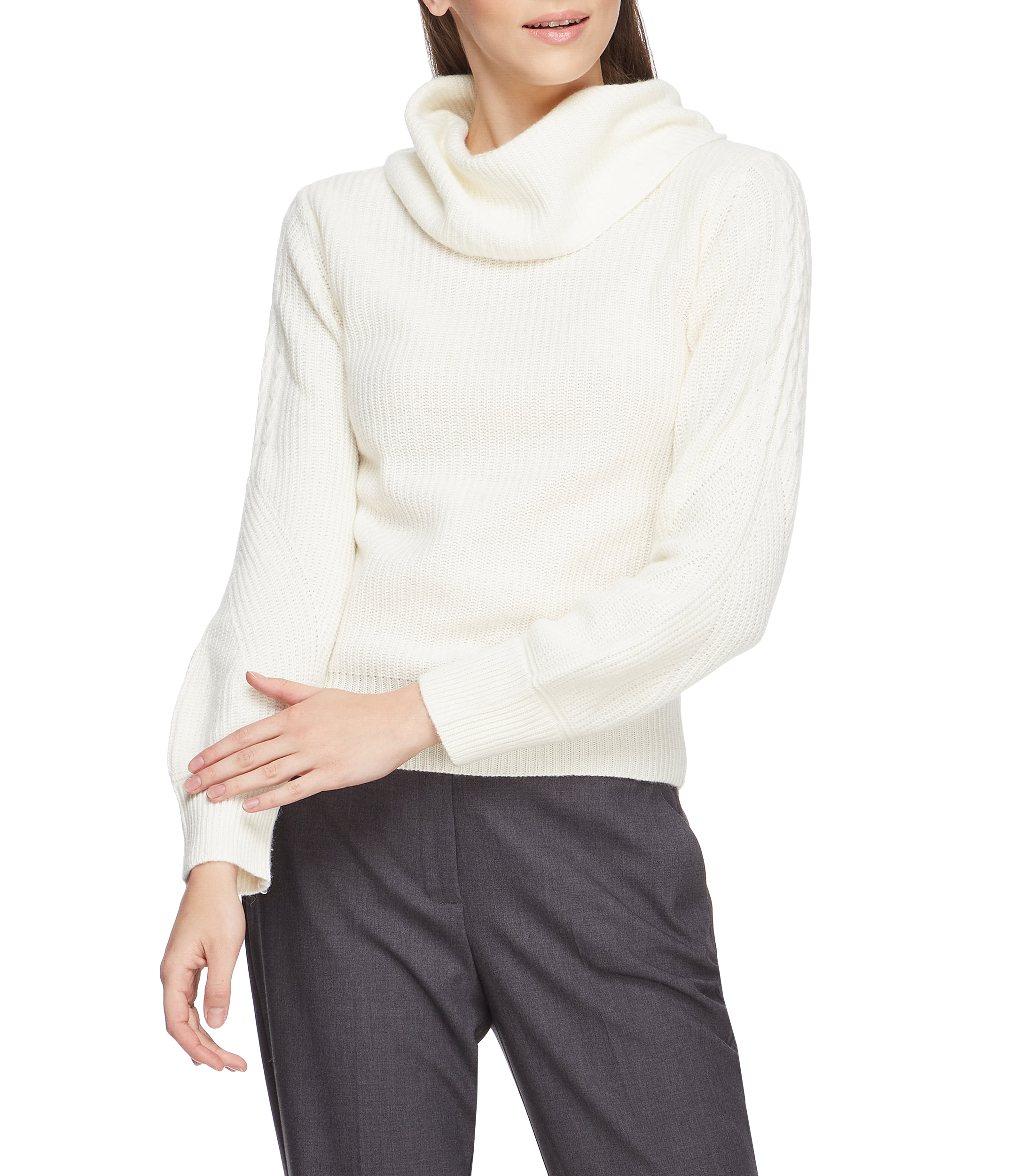 Cuello Alto Sueter Marca Julio Julio: Suéter Largo Tejido Trenzado