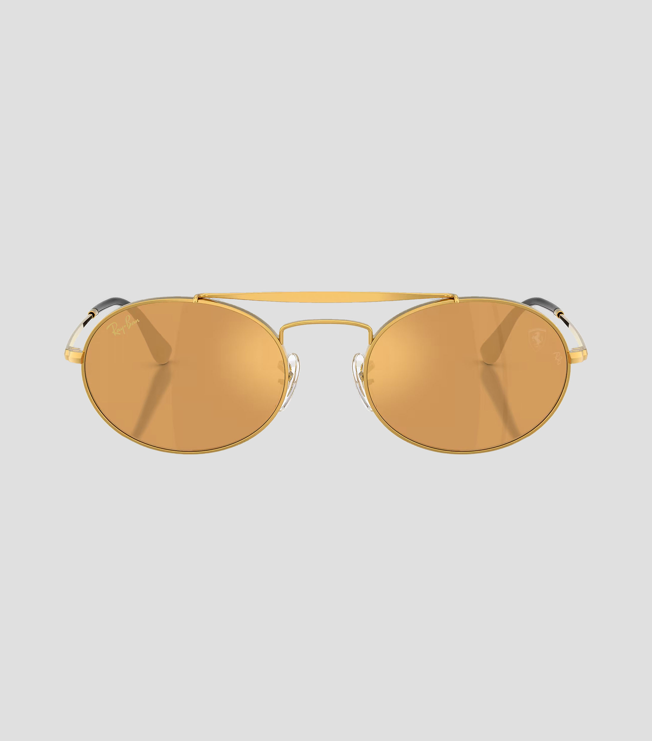 Lentes de sol ovalados dorado Unisex