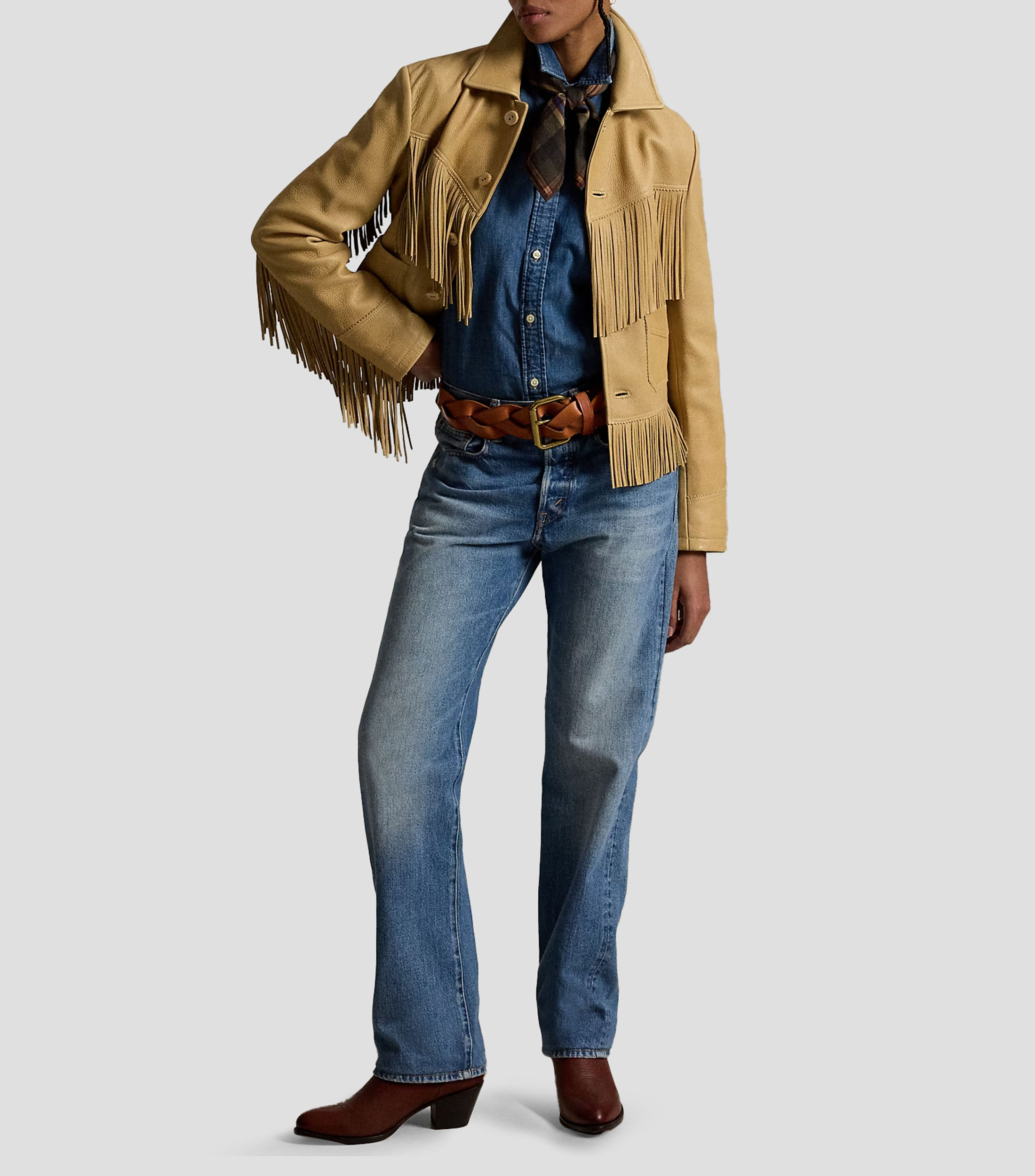 Camisa jaspeada manga larga Mujer