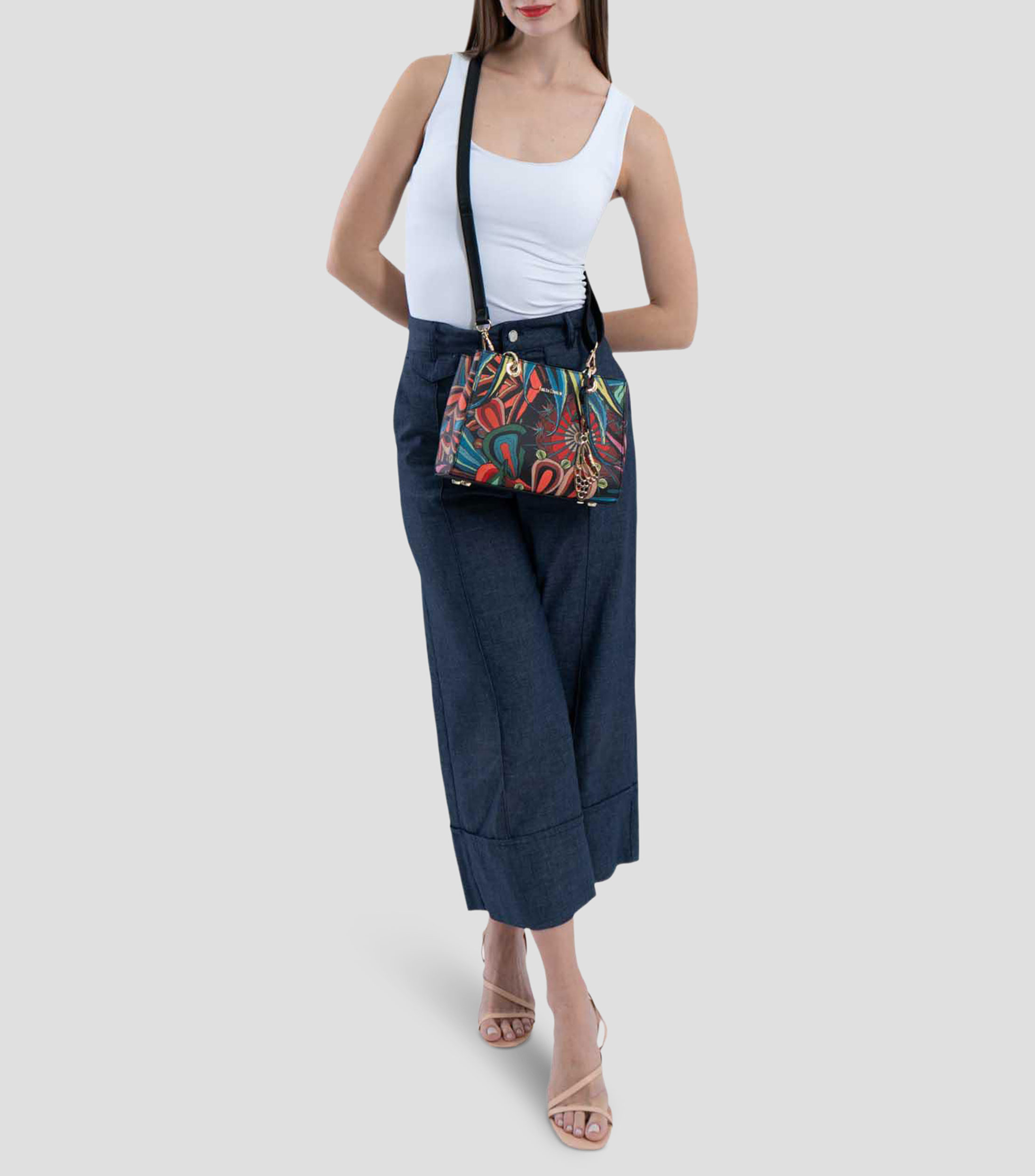 Bolsa Satchel mini Santuario Cactáceas estampado Mujer