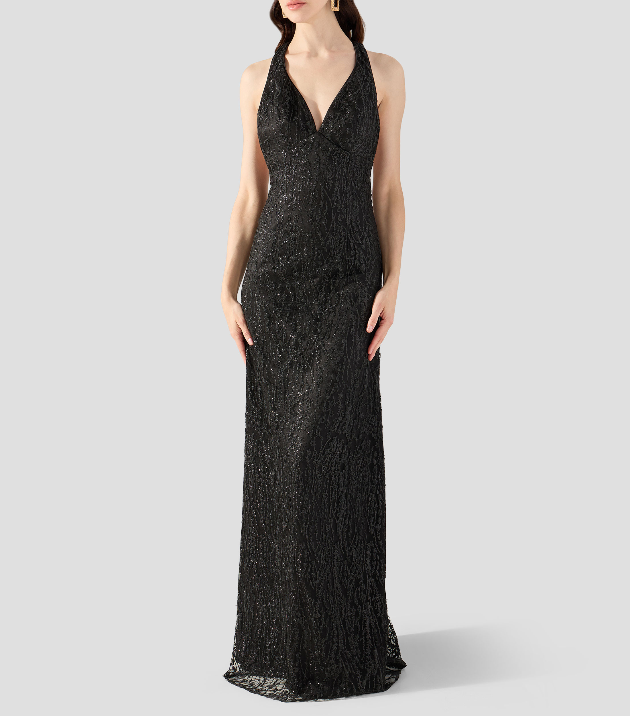 Vestido de fiesta largo liso Mujer