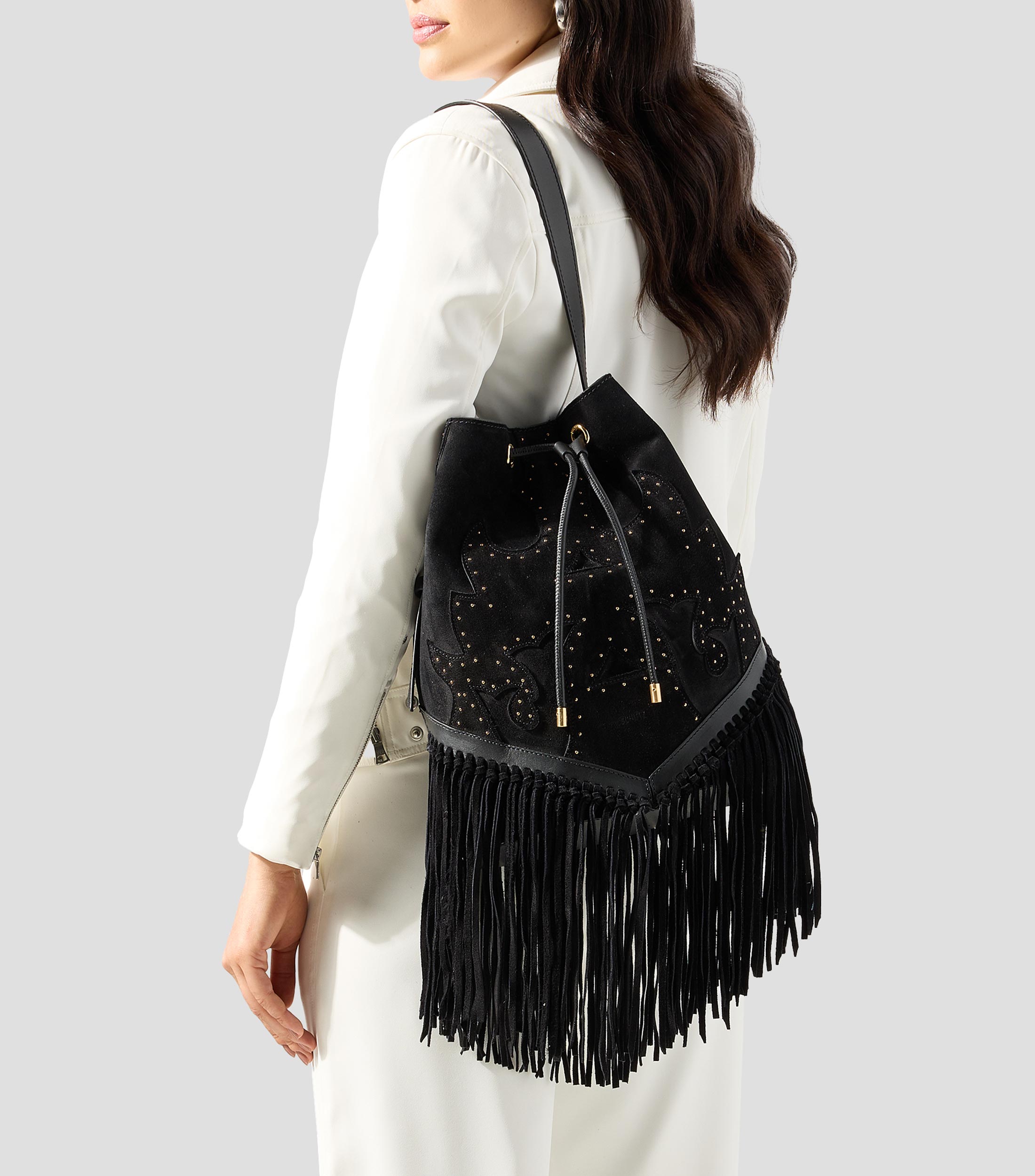 Bolsa tote negra en piel Savannah Studs fantasía Mujer
