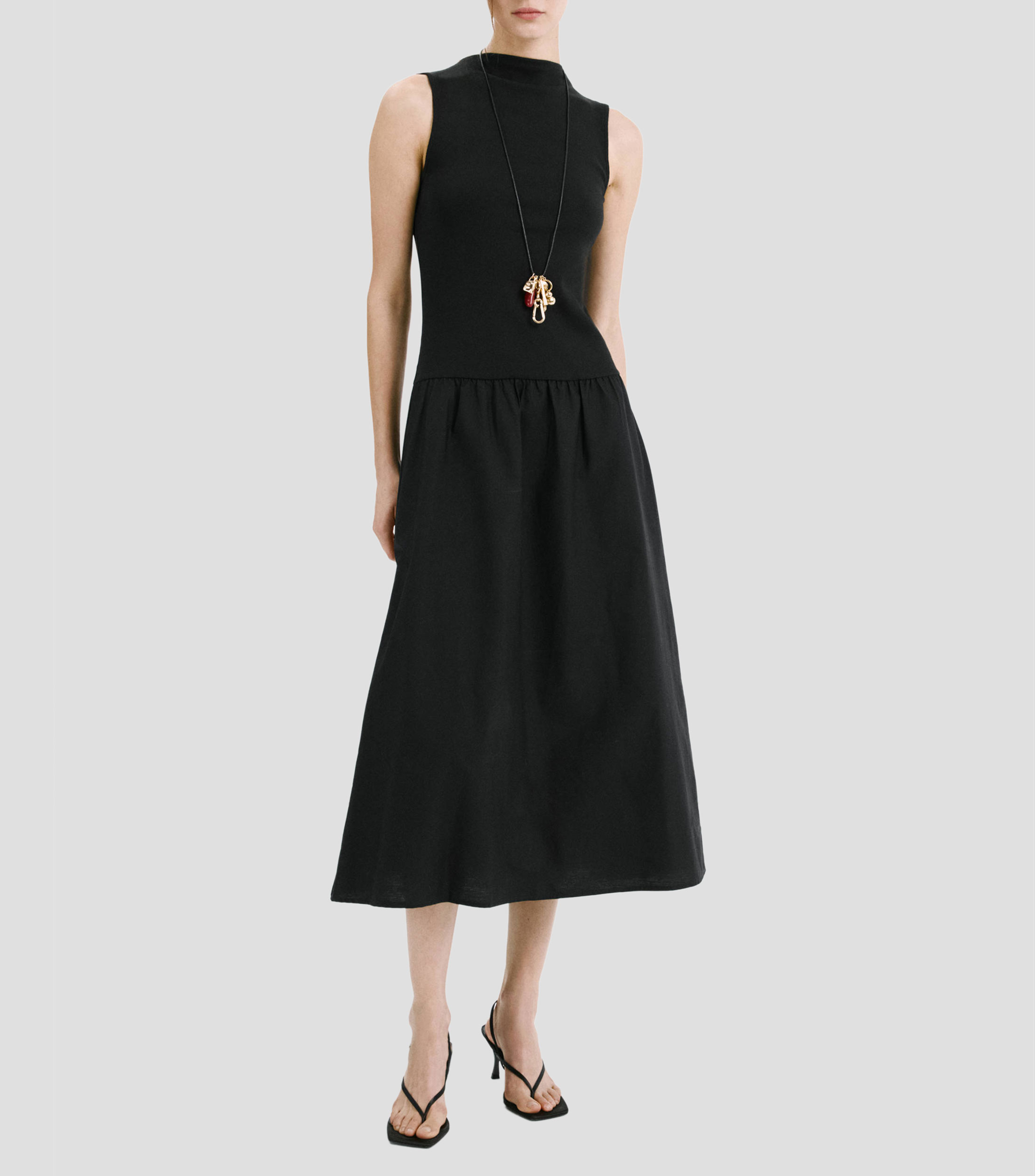 Vestido largo liso Mujer