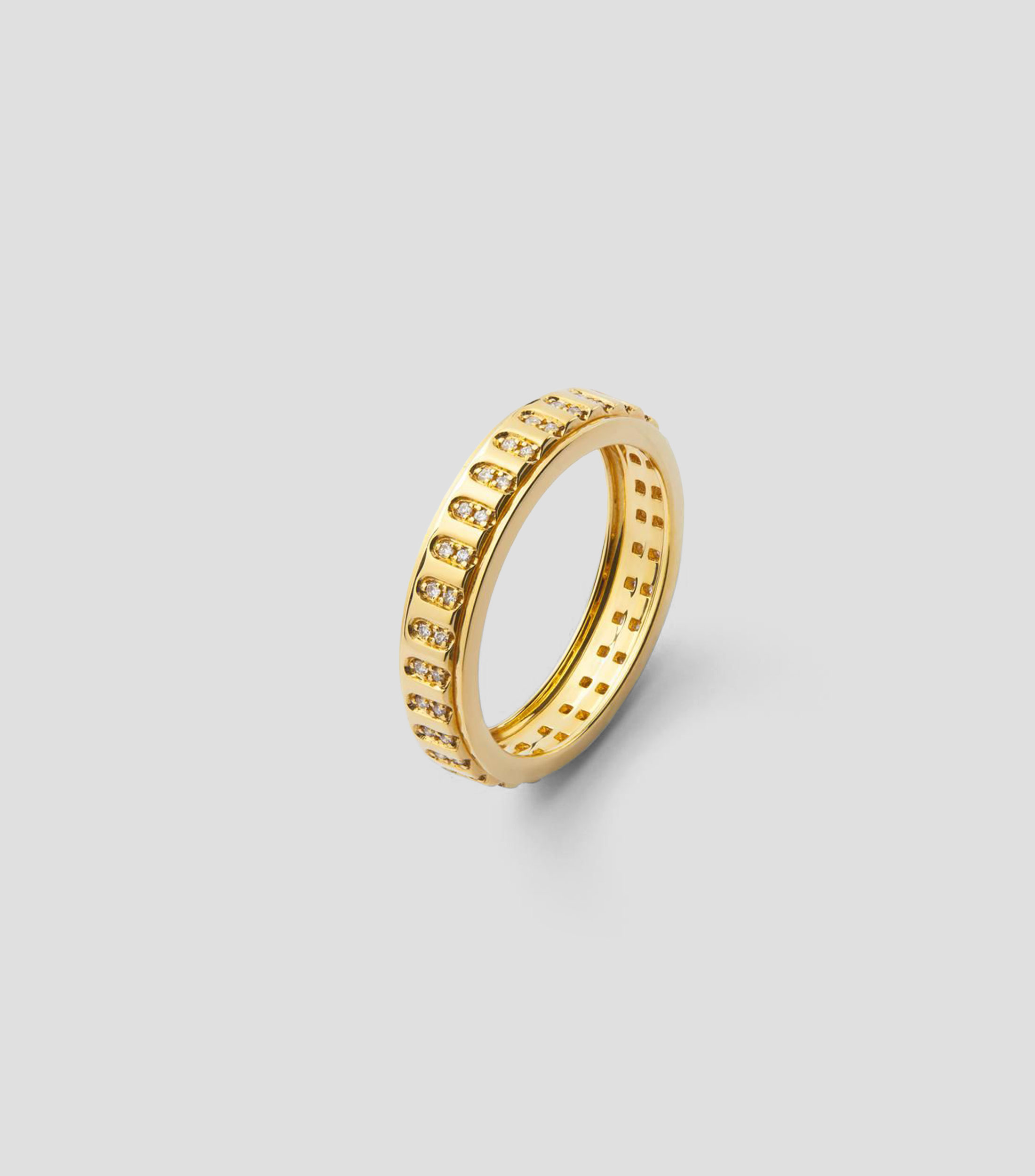 Anillo en Oro amarillo de 18 Kilates con diamantes Mujer