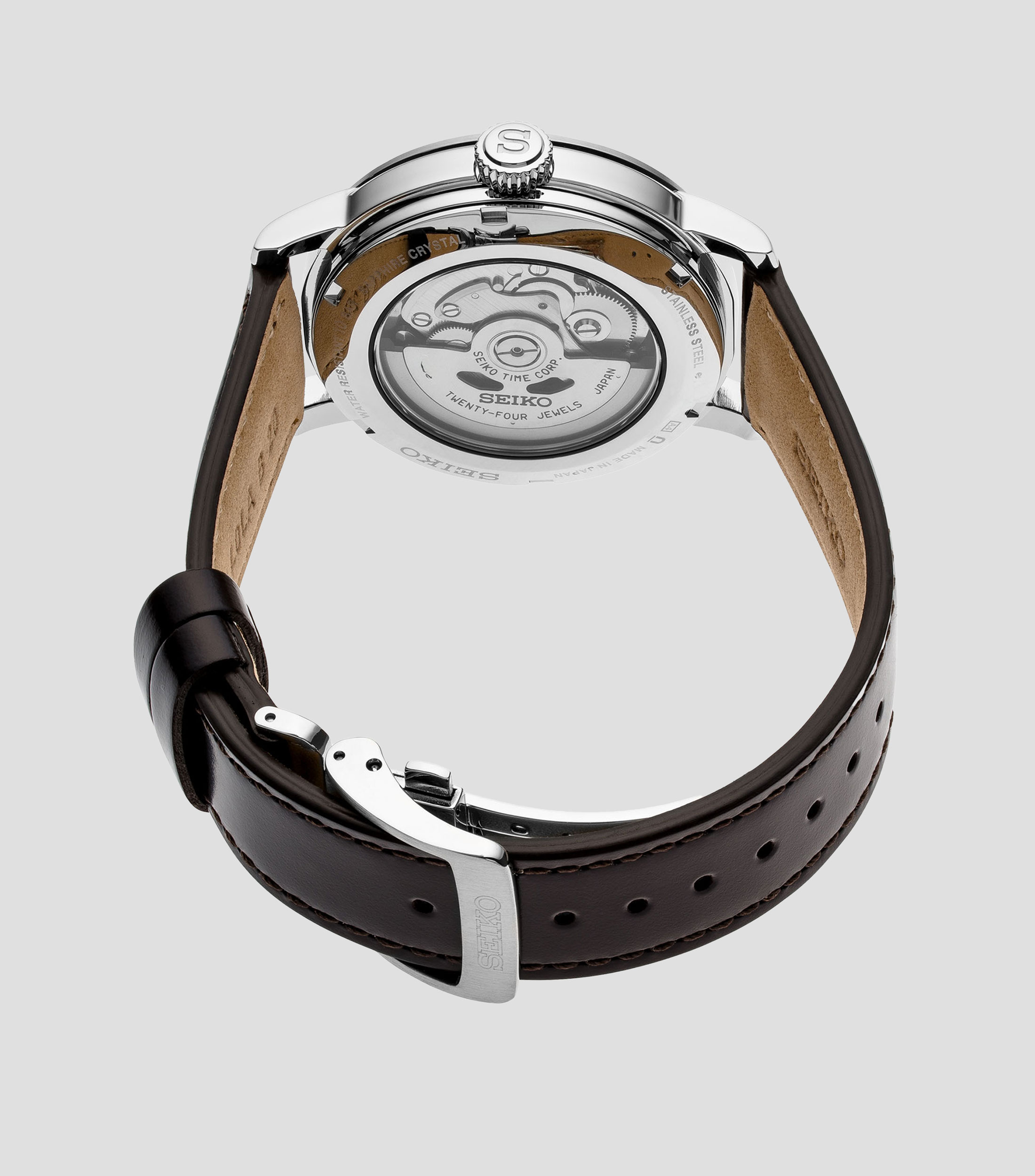 Reloj para Hombre Presage Prospex Luxe De Vestir Café, Plateado
