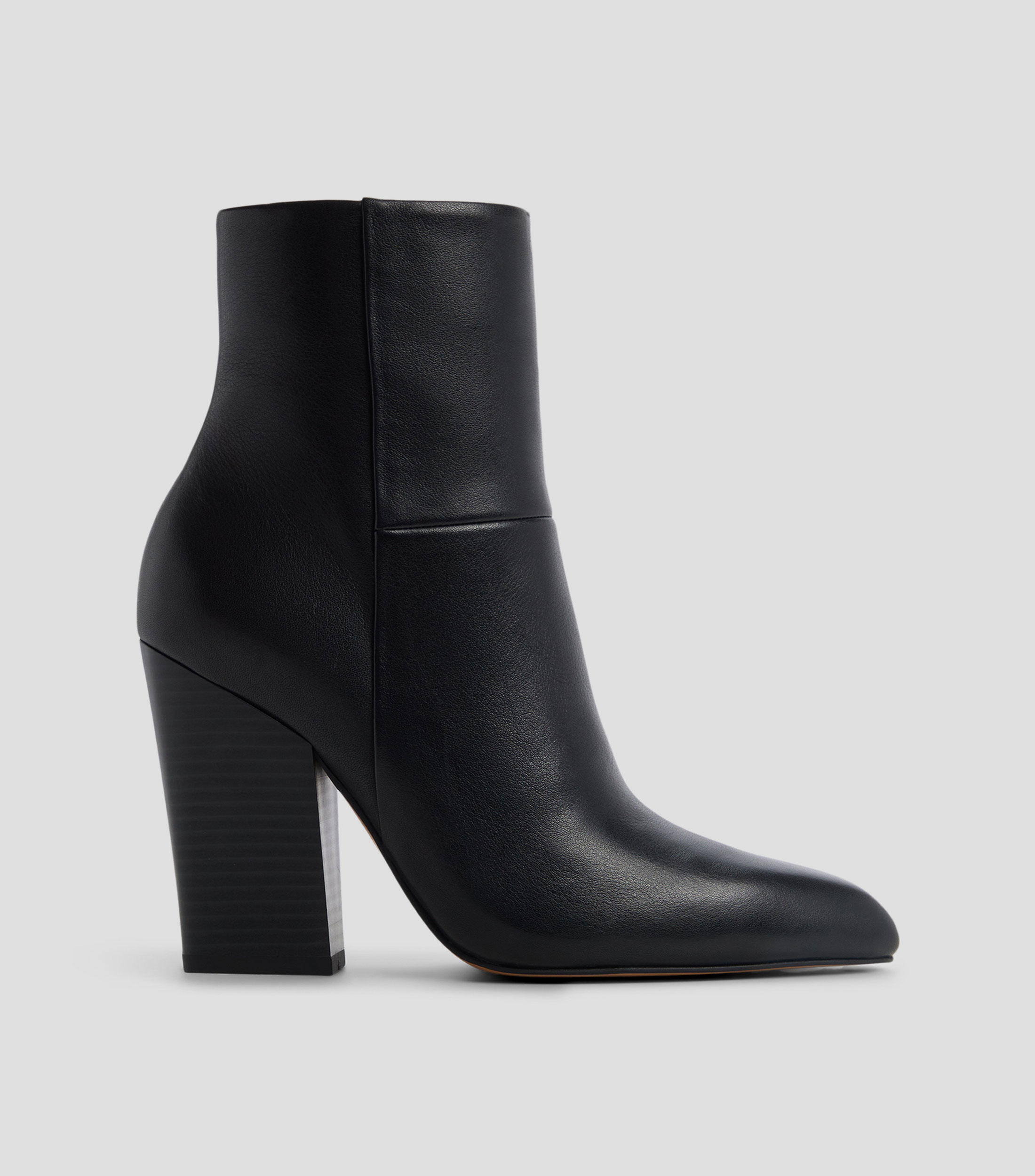 Botines Casuales en Piel con tacón alto y ancho Mujer