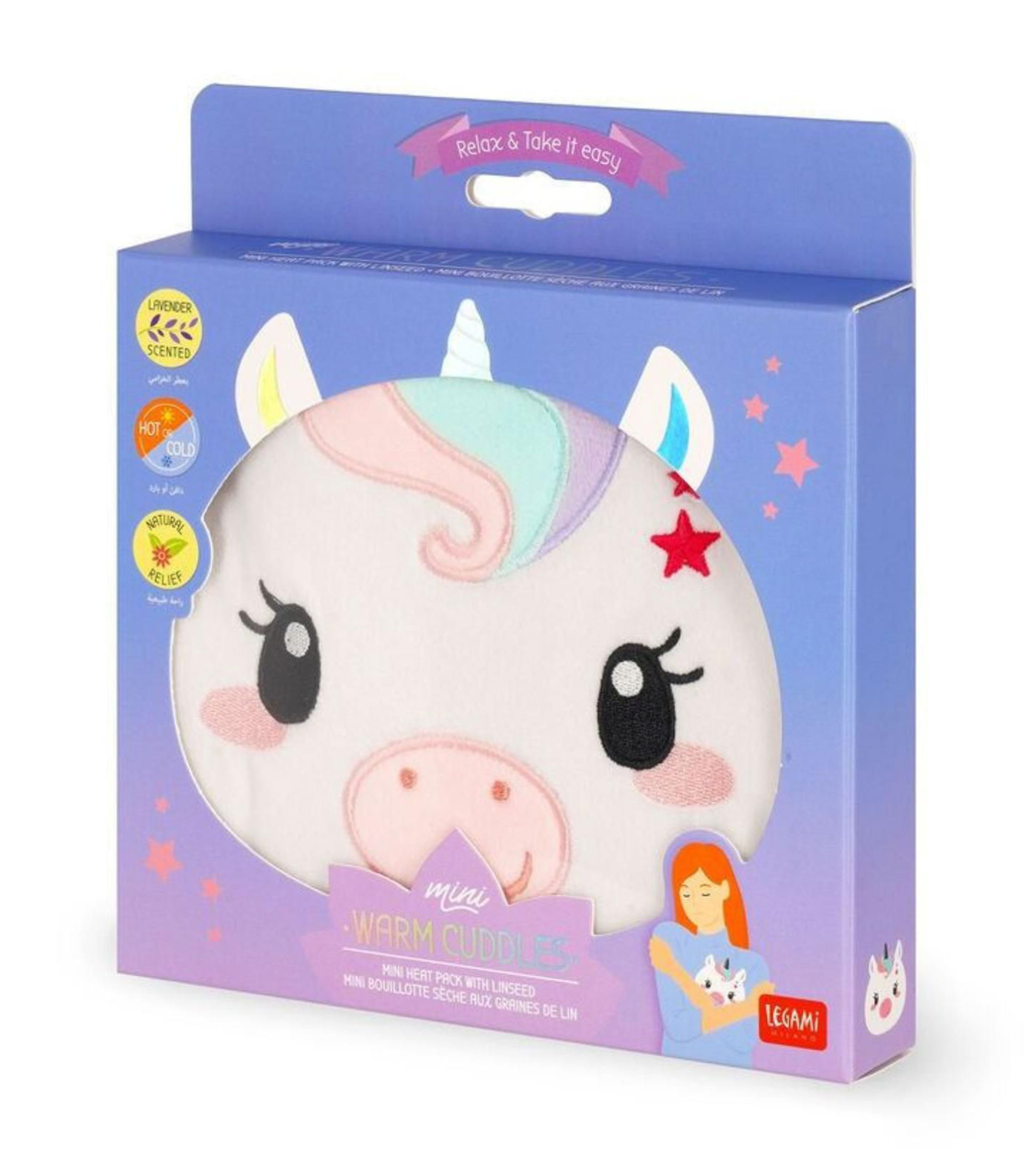 Cojín Térmico con Semillas de Lino con la Figura de Unicornio